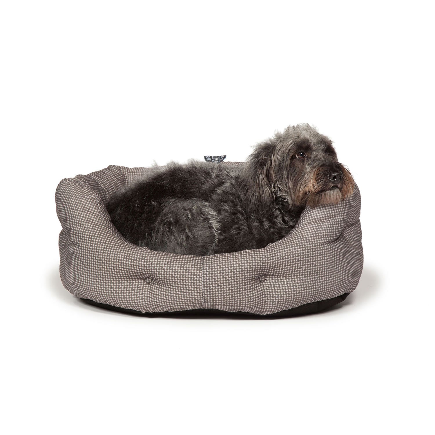 Vintage Deluxe Slumber Bed for Dogs - Danish Design Dog Bed with Cozy Plaid Pattern - Perfect for Home, Office & Pet-Friendly Spaces