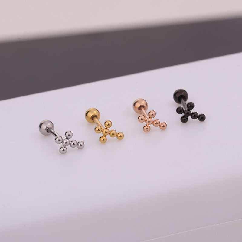 20G Skeleton Barbell Stud Earrings - Helix & Daith Piercing Jewelry for Men & Women | Gothic Punk Style Body Jewelry for Cartilage, Tragus, or Conch Piercings | Perfect for Everyday Wear & Alternative Fashion