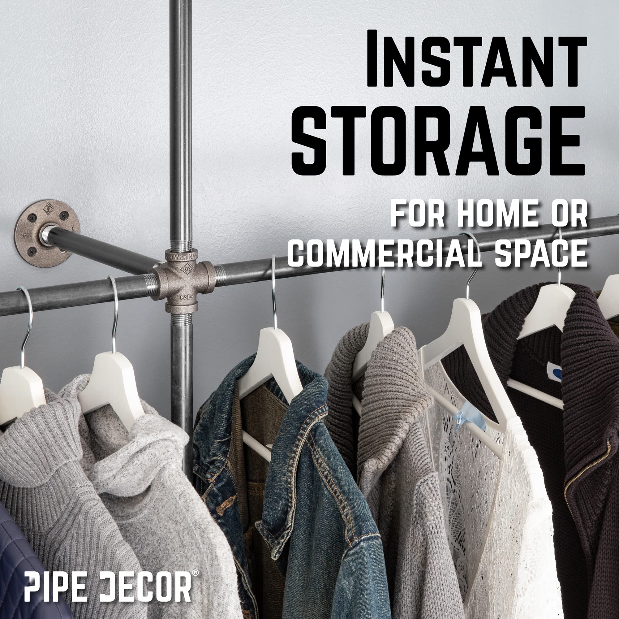 Industrial Pipe Clothing Rack - 115
