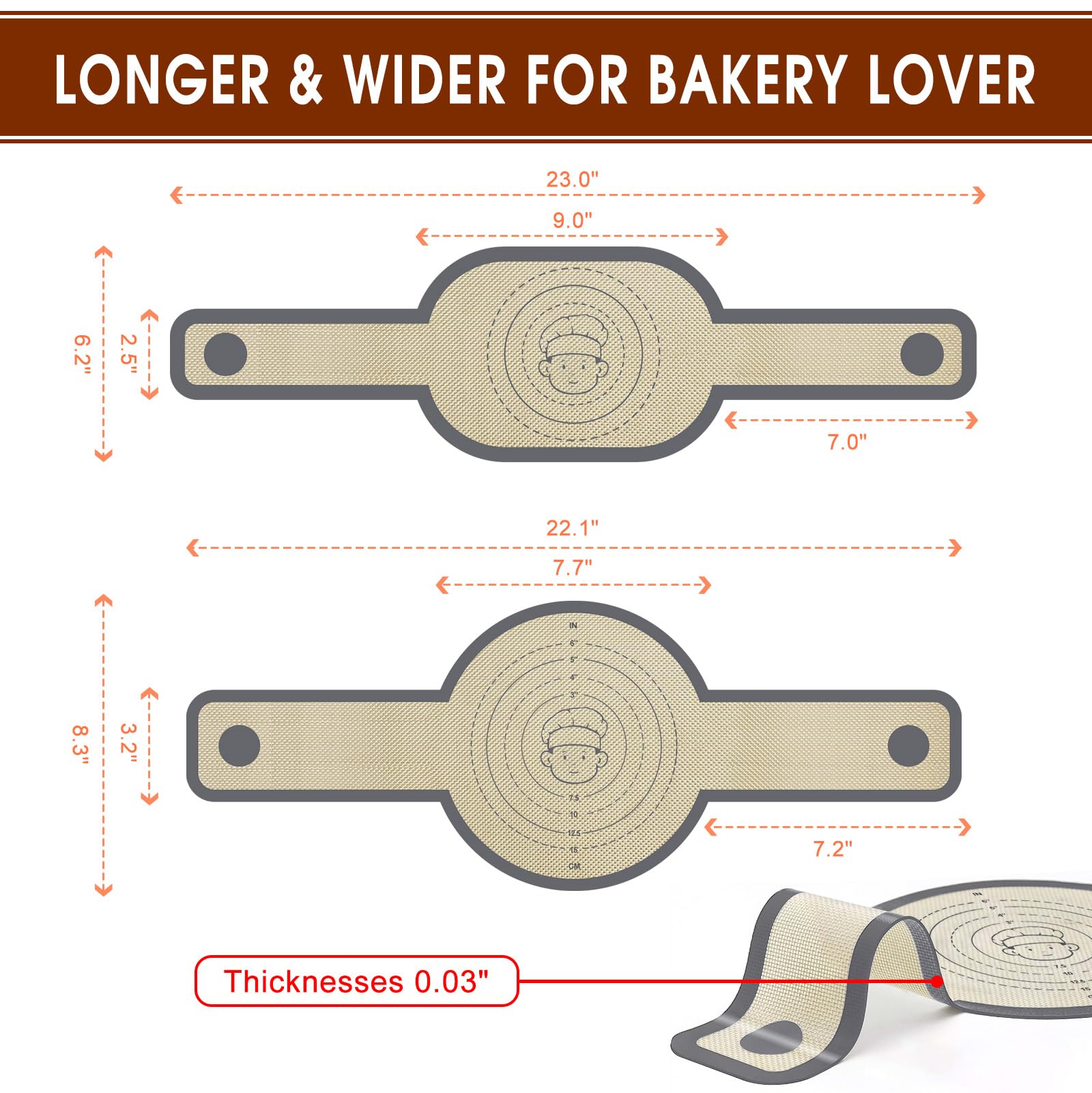 Non-Stick Silicone Bread Sling for Dutch Oven - Oval & Round Reusable Sourdough Baking Mat with Long Handles, Easy to Clean & Transfer Bread (Grey) - Perfect for Artisan Bread, Homemade Sourdough & Dutch Oven Baking
