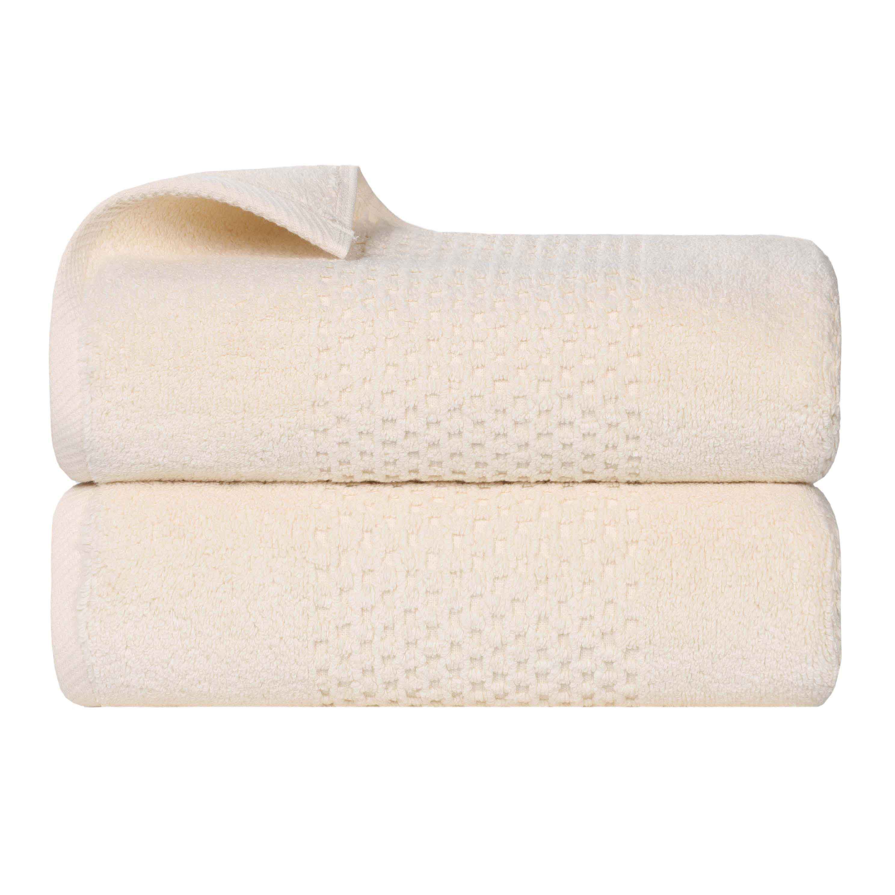 Premium 100% Cotton Waffle Weave Bath Towels Set of 2 - Ultra Absorbent, Quick Dry, Soft & Luxurious for Spa, Bathroom, Beach & Gym Use