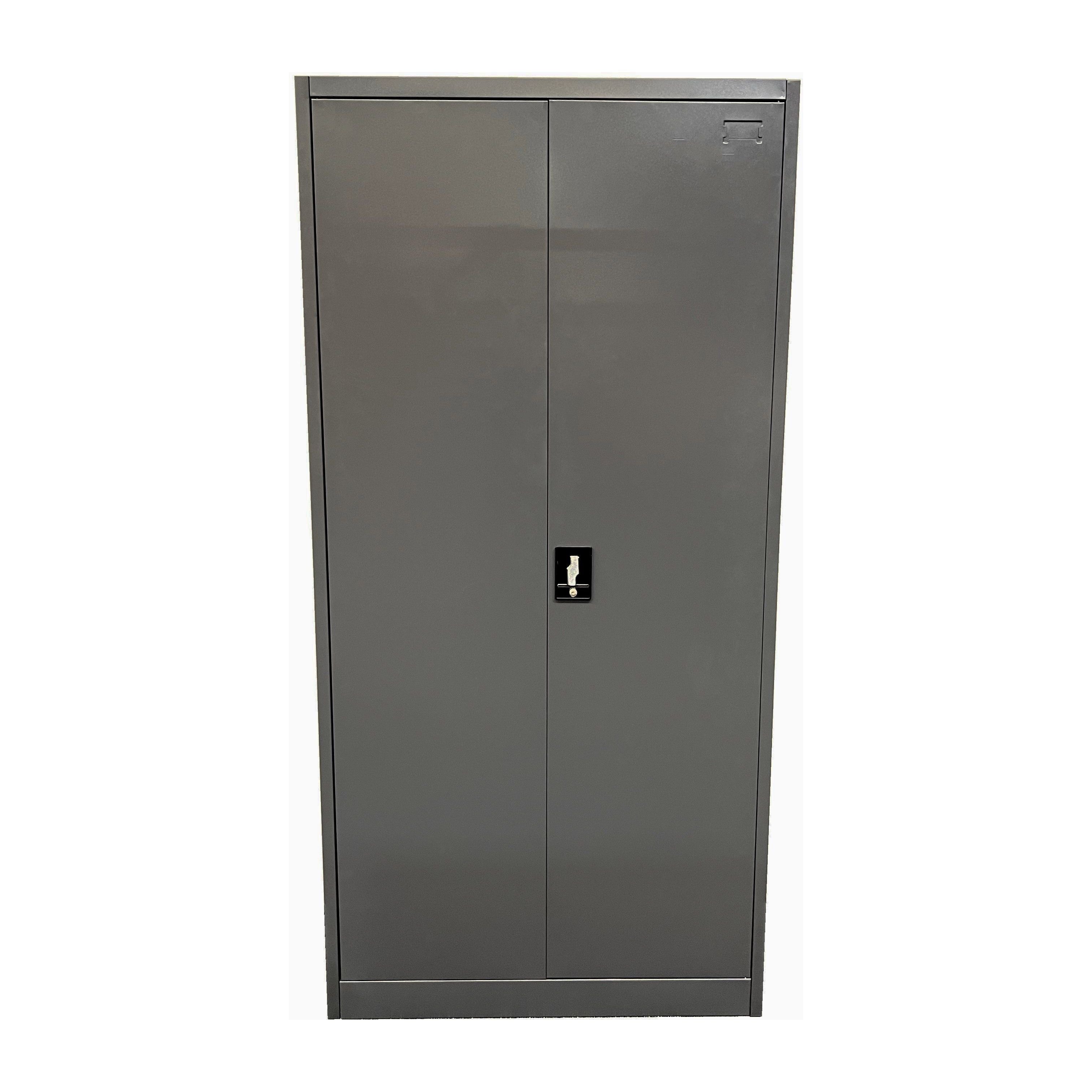 2 Door Lockable Storage Cabinet with 5 Adjustable Compartments - Heavy Duty Metal Utility Organizer for Garage, Office, or Workshop Organization