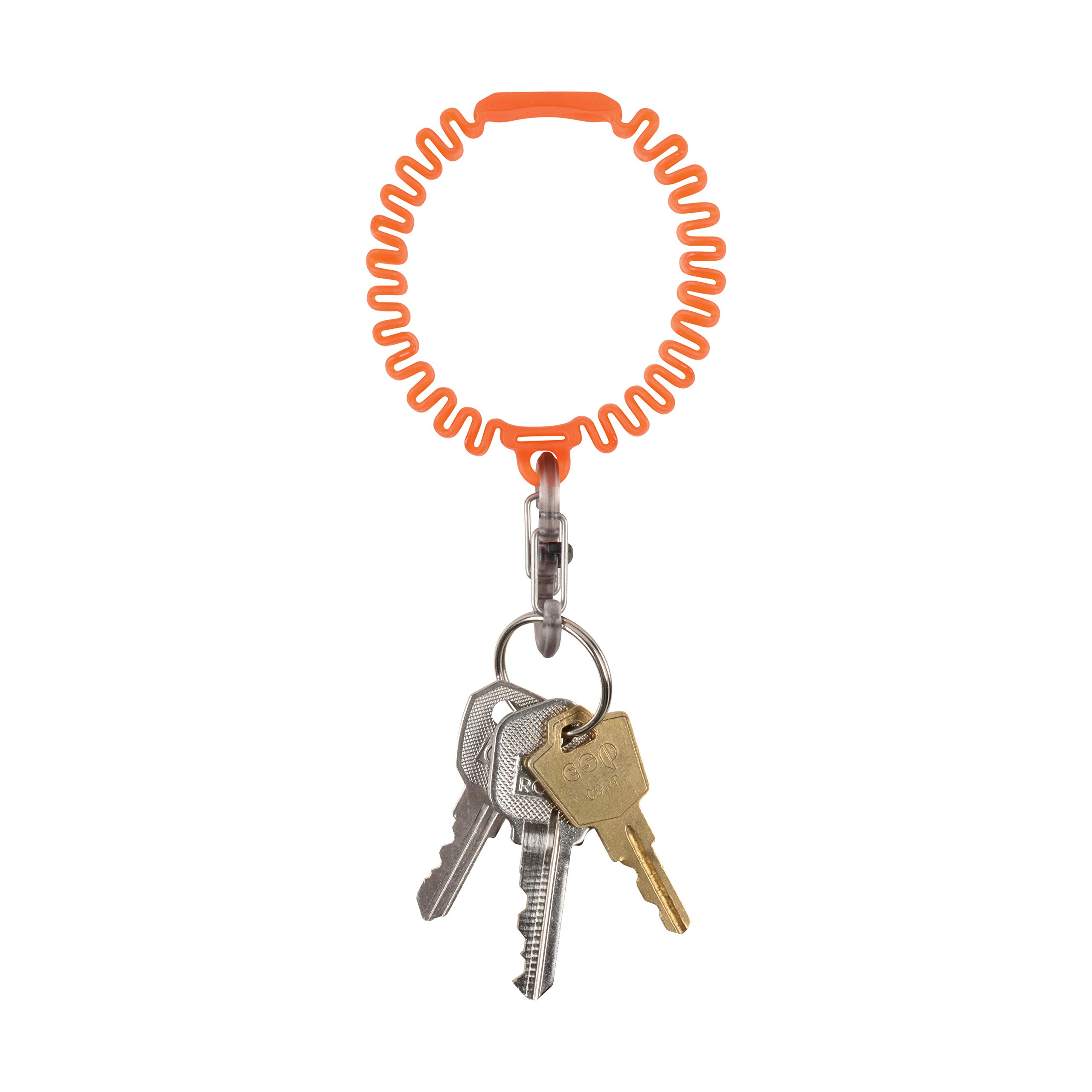 Nite Ize Key Band-It Stretch Wristband Keychain with S-Biner Clip - Orange | Secure Key Holder for Outdoor Activities, Running, Hiking & Travel