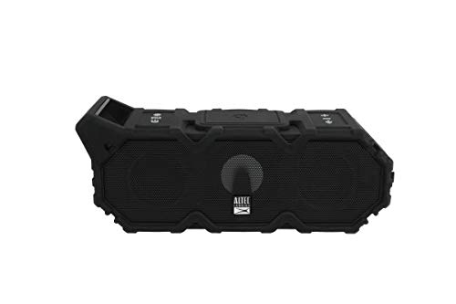 Altec Lansing LifeJacket XL Jolt Bluetooth Speaker with LED Lights - Qi Wireless Charging, IP67 Waterproof, Snowproof & Shockproof, Floats in Water, 20-Hour Battery Life (Black) - Perfect for Pool Parties, Beach Outings & Outdoor Adventures