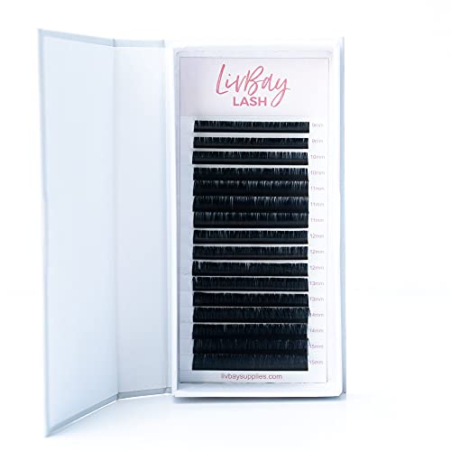 LivBay 0.05 Easy Fan Eyelash Extensions - Professional Volume Lashes for Self Fanning & Blooming Effect | 9-15mm D Curl (10 Length) - Perfect for Salon Use, Bridal Makeup & Special Occasions