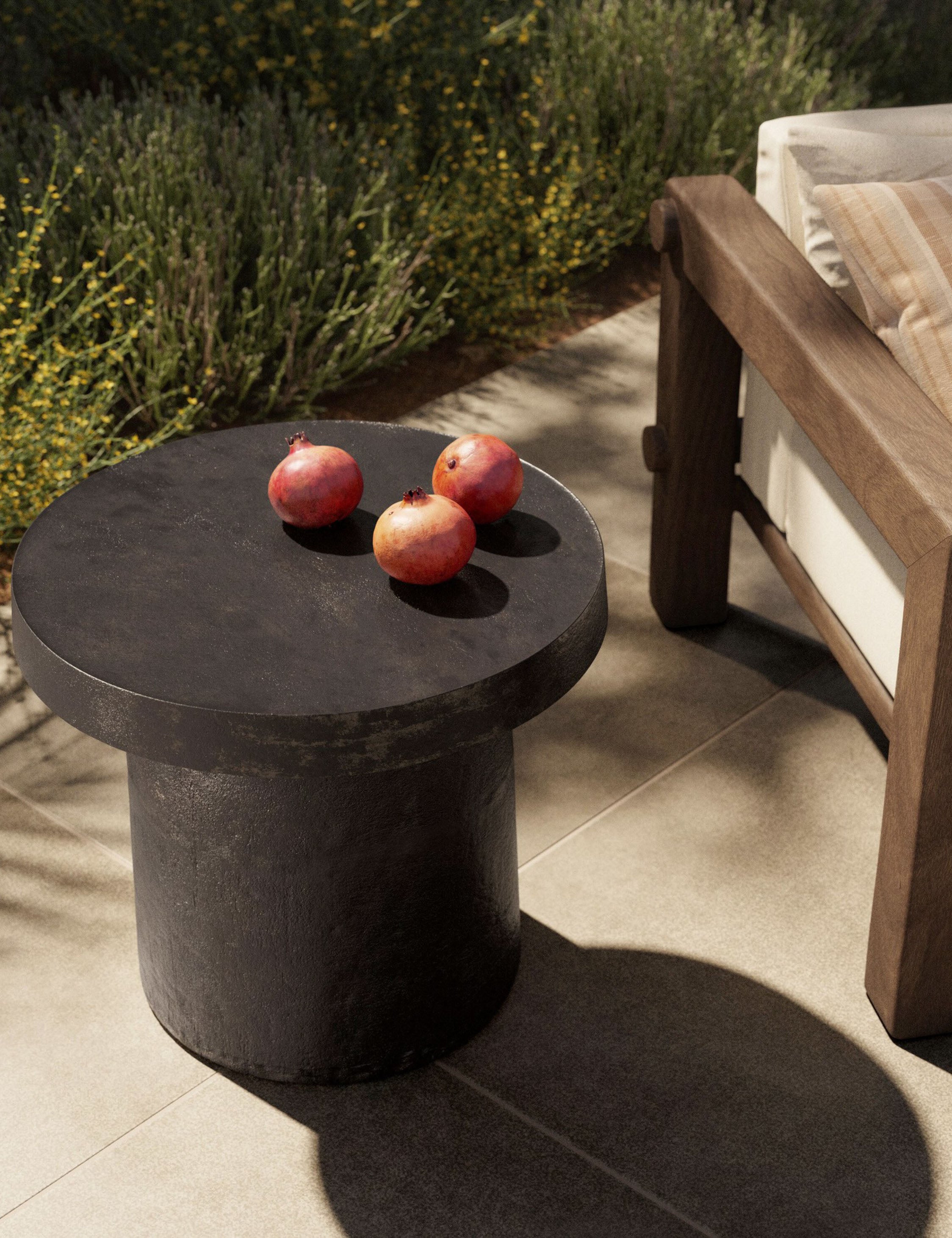 Amber Lewis x Four Hands Paz Round Side Table - Indoor & Outdoor Patio Furniture for Living Room, Garden, and Balcony Decor