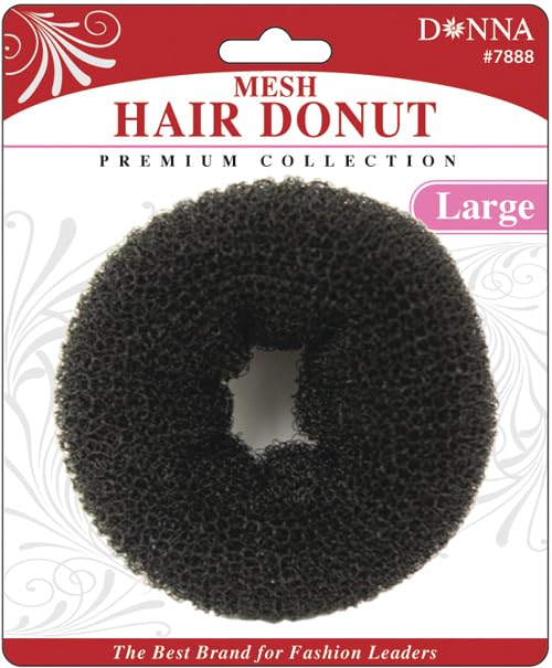 DONNA Mesh Hair Donut Bun Maker - Large Size Ring Style Hair Bun Maker for Women & Girls - Perfect for Updos, Ponytails, and Formal Hairstyles