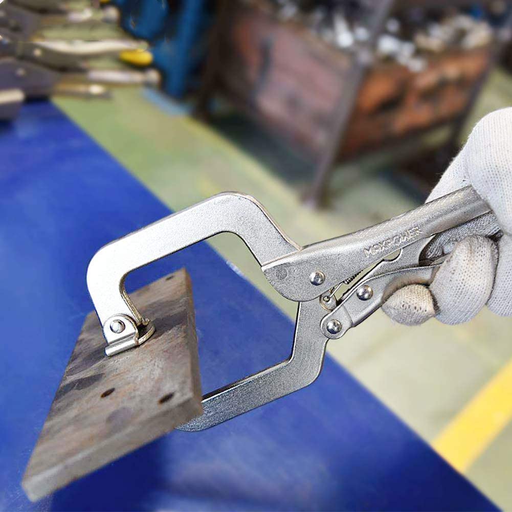 Utoolmart 11-Inch Original Locking C-Clamp with Swivel Pads - Heavy Duty Clamping Tool for Woodworking, Metalworking & DIY Projects