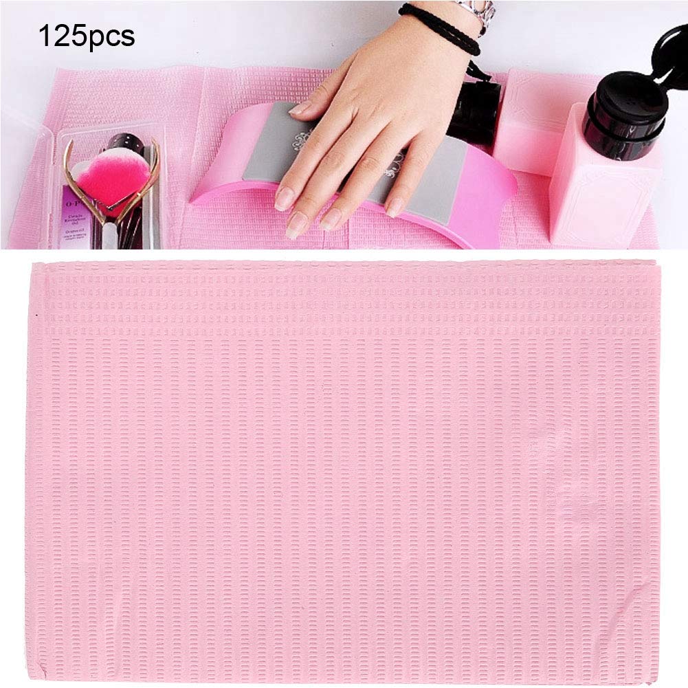 125pcs Disposable Nail Art Table Mat Pad - Waterproof Salon & Dental Bib Protector for Tattoo, Piercing, Microblading, Lash Extensions - Ideal for Nail Salons, Tattoo Studios & Beauty Clinics