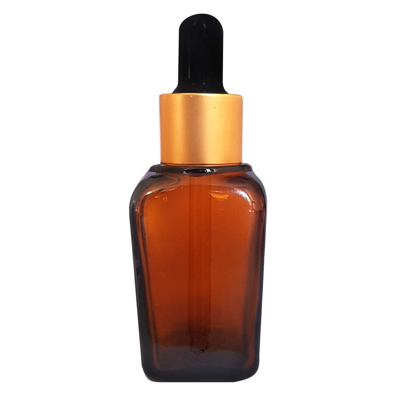 Zenvista MARKSCLEAR 30ml Square Amber Glass Dropper Bottle with Gold Plating - Essential Oil Bottles, Perfume Containers, DIY Skin Care Serum Dispensers - Pack of 5 for Home Spa, Aromatherapy & Gift Packaging