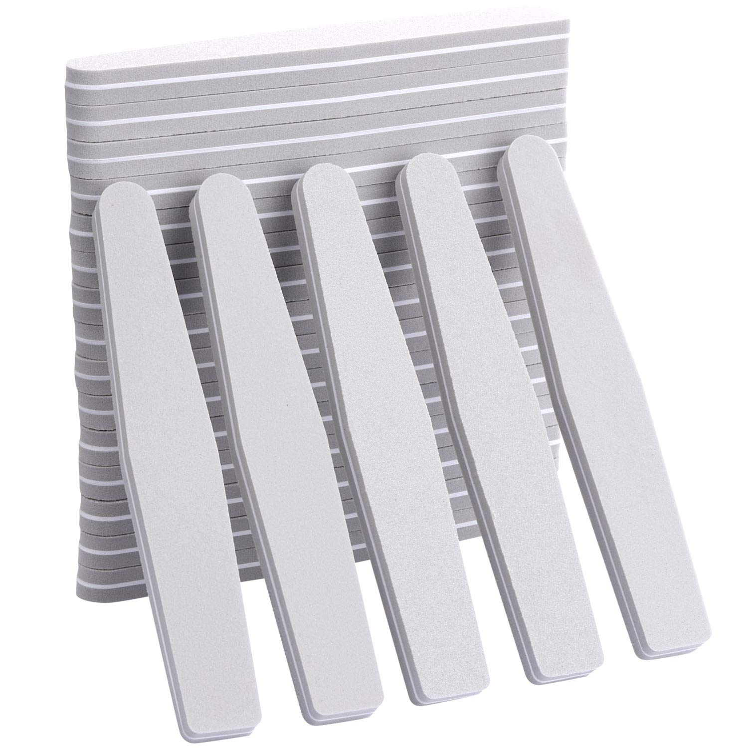 20Pcs Double Sided Nail Buffer Blocks - 100/180 Grit Sanding Sponge Files for Professional Manicure & Pedicure - Washable & Reusable Nail Care Kit (Gray) - Perfect for Home Salon, Nail Art DIY & Professional Use