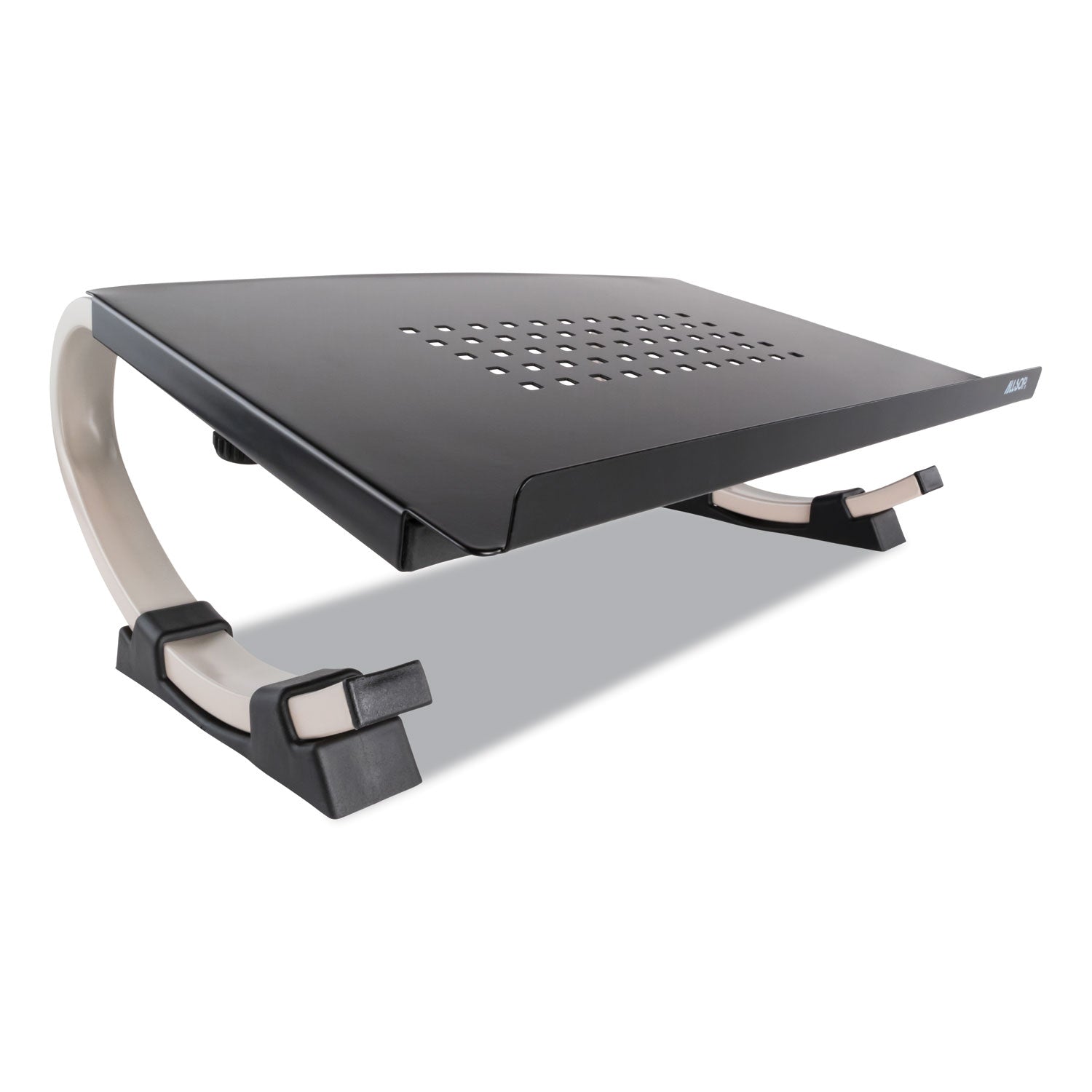 Allsop® Redmond Adjustable Curve Notebook Stand - 15 x 11.5 x 6 Inches, Black/Silver - Holds Up to 40 lbs - Ergonomic Laptop Riser for Home, Office & Workspace