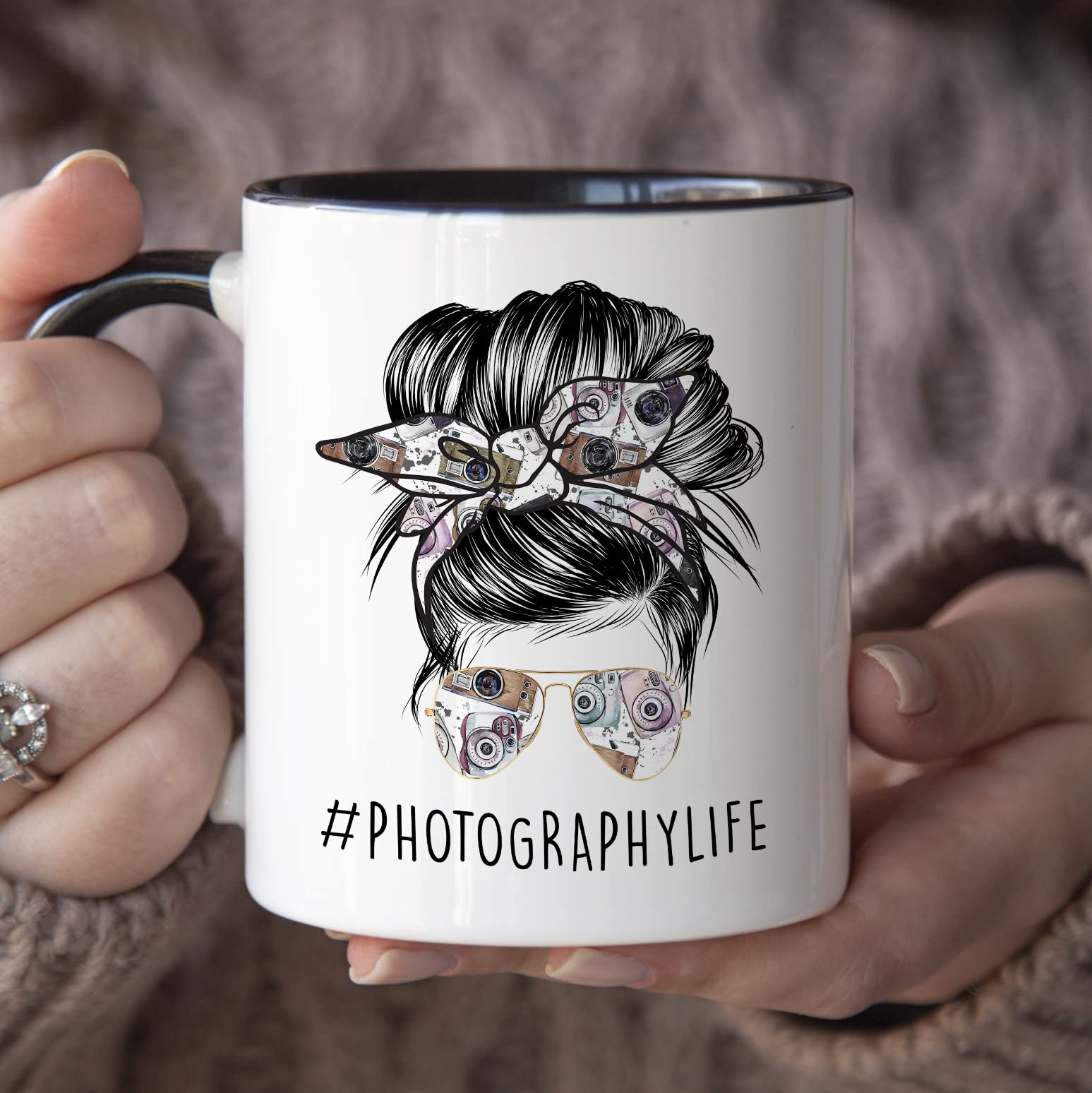YouNique Designs 11oz Photography Coffee Mug for Photographers - Perfect Gift for Women Photographers with Black Handle - Ideal for Studio, Office & Home Use