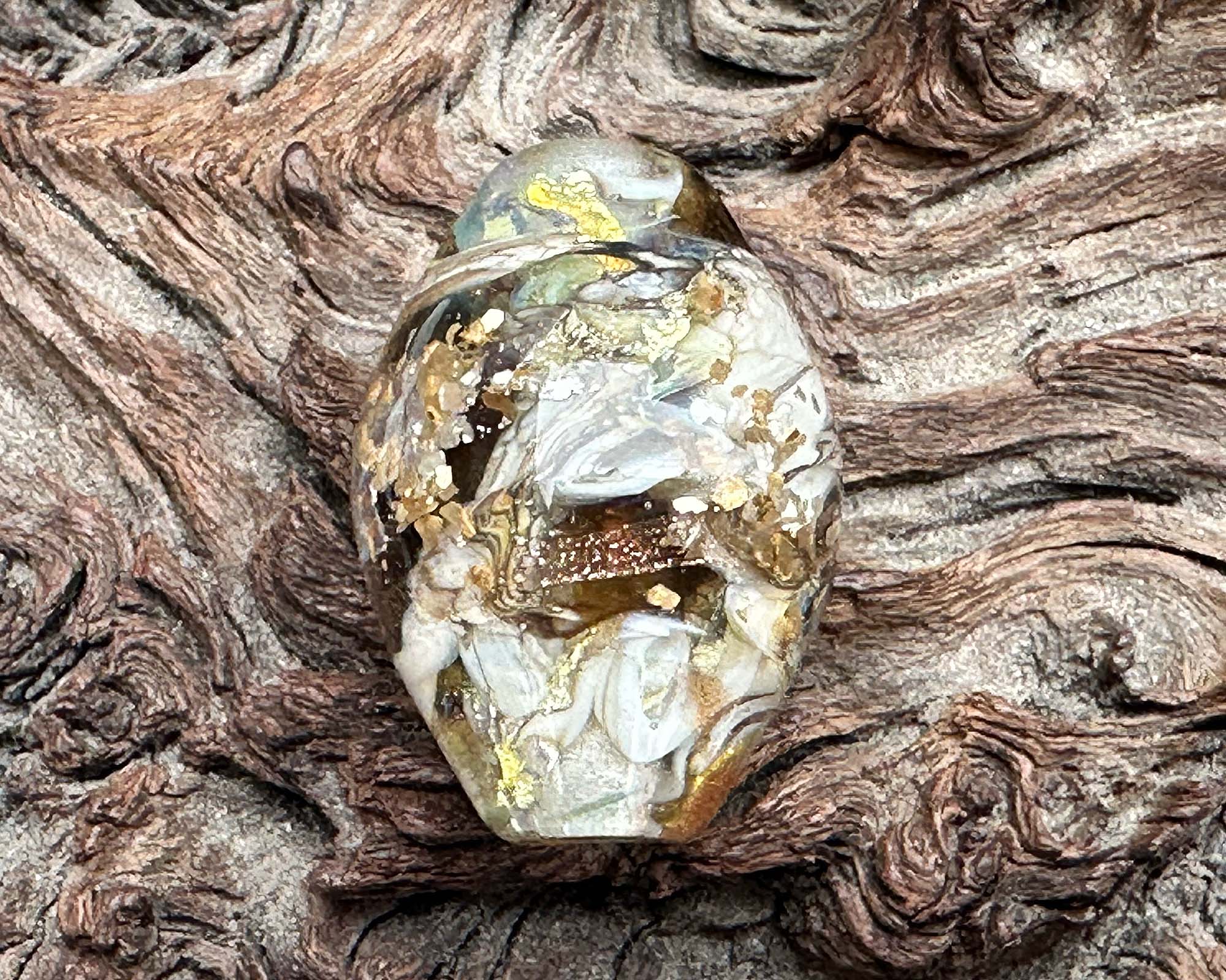 Handmade Organic Metal Lampwork Focal Bead SRA - Unique Artisan Jewelry Making Supplies for Necklaces, Bracelets & DIY Crafts