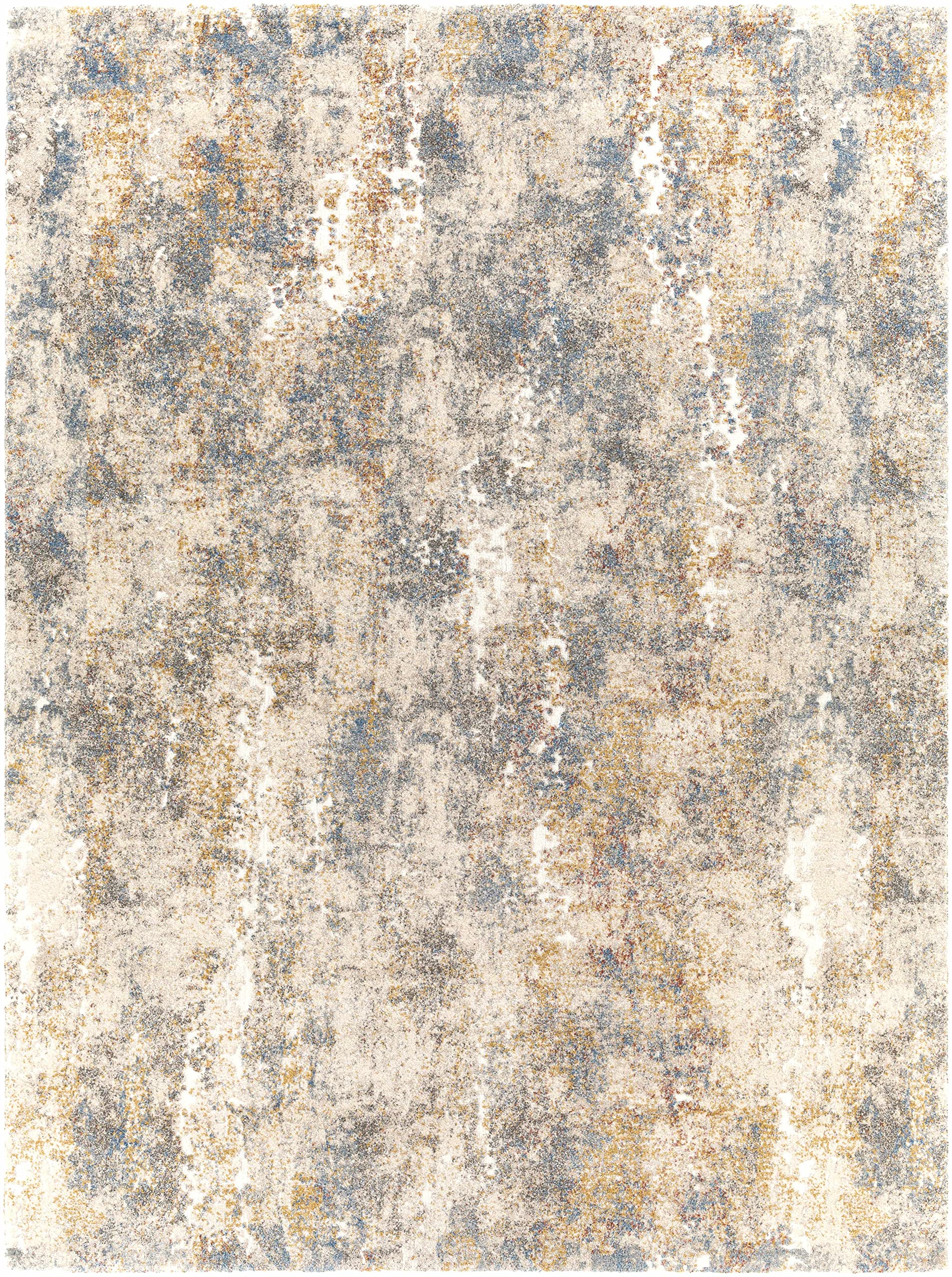 Modern High Pile Hauteloom Shullsburg Area Rug for Living Room & Bedroom - Blue, Yellow, Red - 8'10