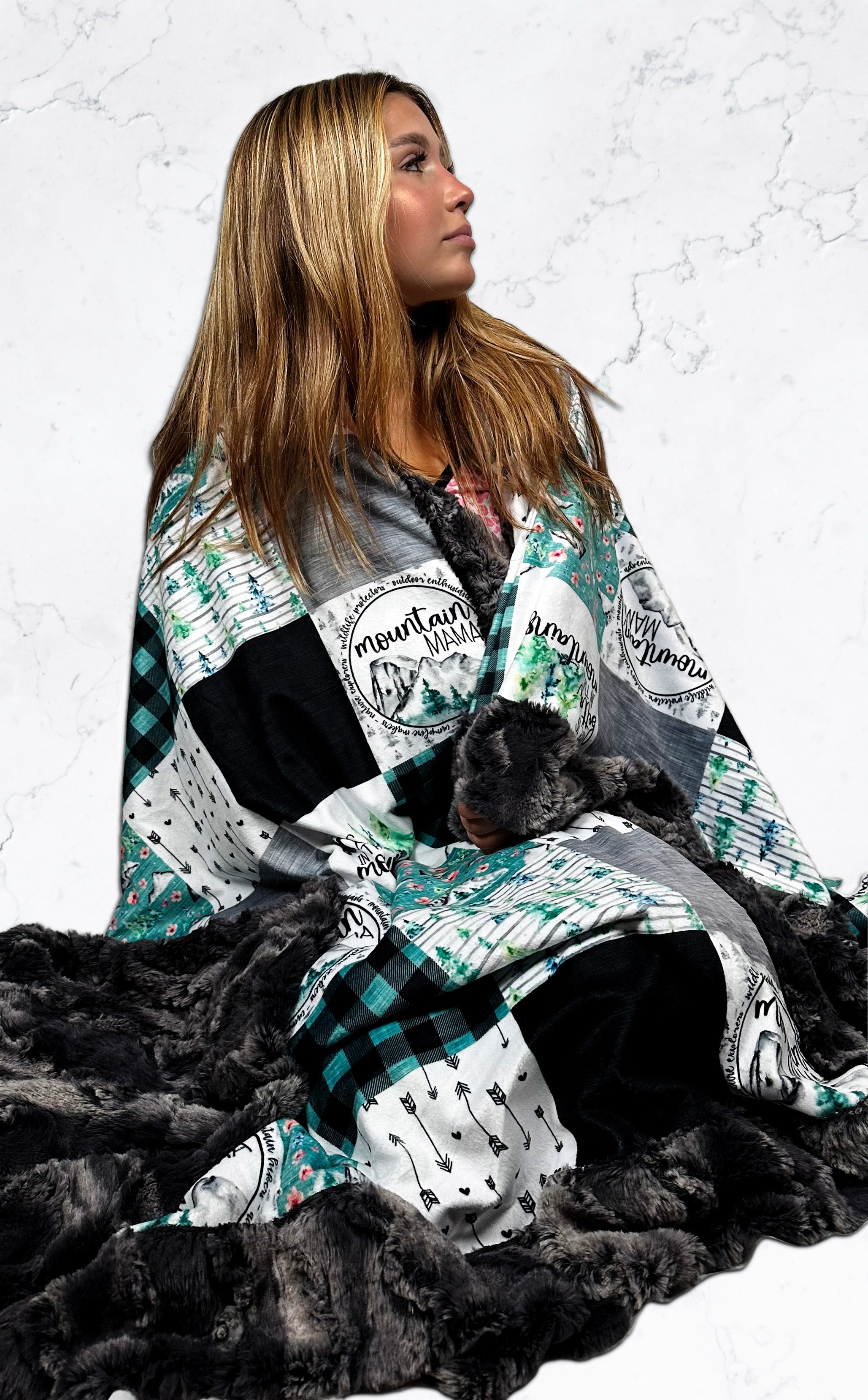 Premium Large Adult Blanket 54x79 Inches - Mountain Mama Wild Rabbit Luxe Cuddle Throw - Ultra Soft Spoonflower Quality - Perfect for Cozy Nights, Couch Lounging & Gift Giving