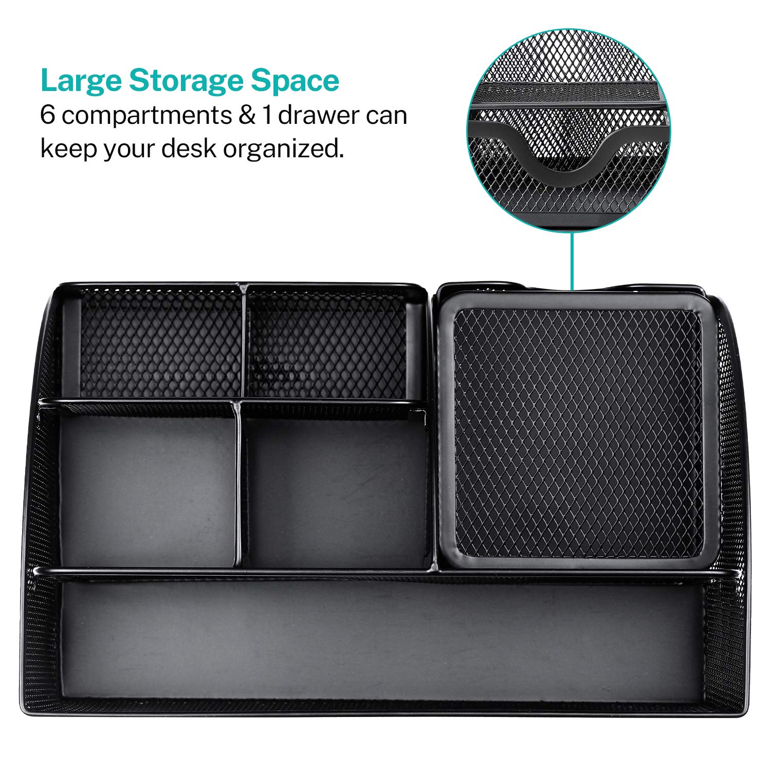 MaxGear 2-Pack Mesh Paper Clip Holder Set - Desk Organizer for Binder Clips, Paperclips & Office Supplies | Perfect for Office, Home & School Organization
