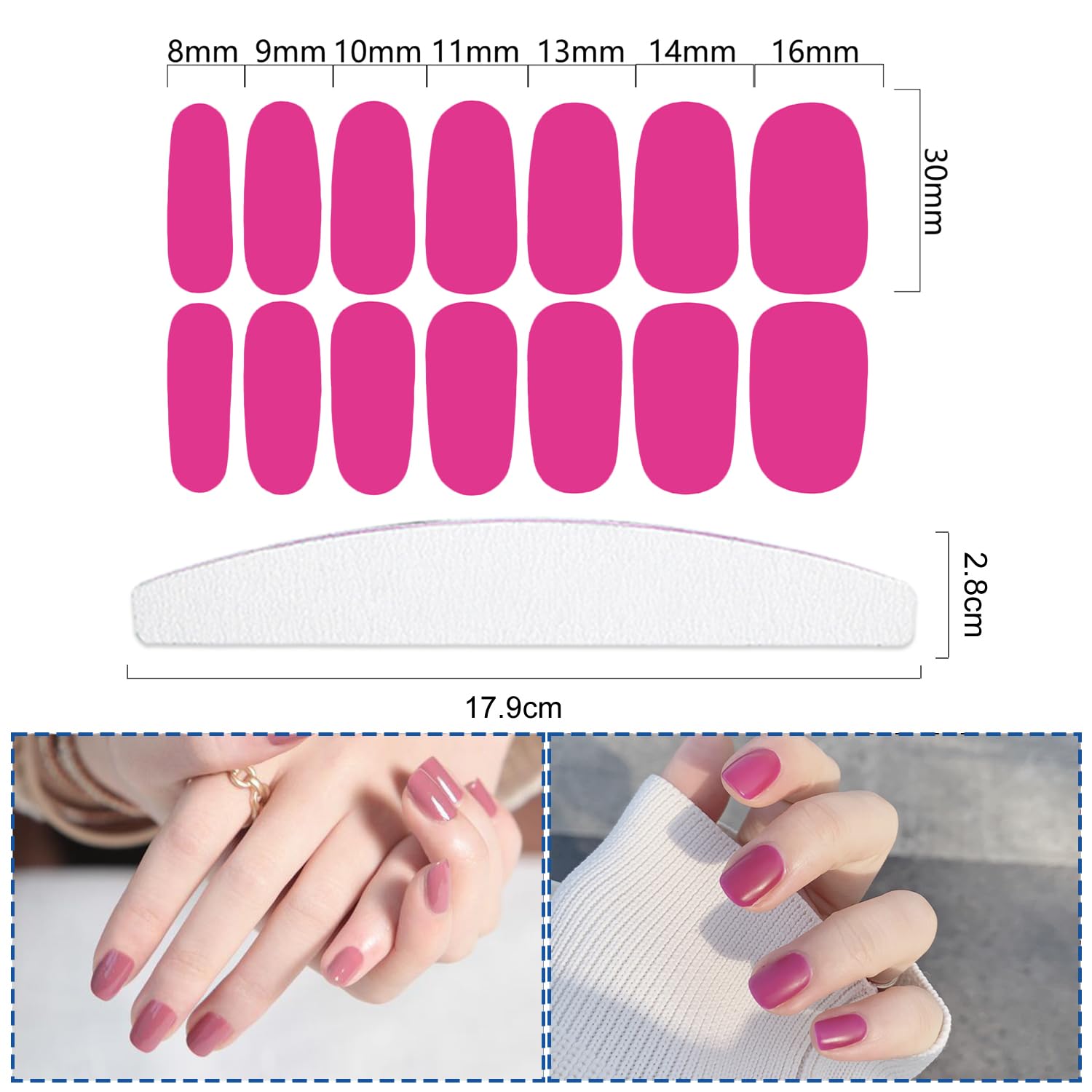 20 Sheets 280 Pcs Mix-Color Solid Nail Polish Strips for Women & Girls - Self-Adhesive Gel Nail Wraps in Pink, Yellow & More - Easy DIY Nail Art Stickers for Home, Party & Special Occasions
