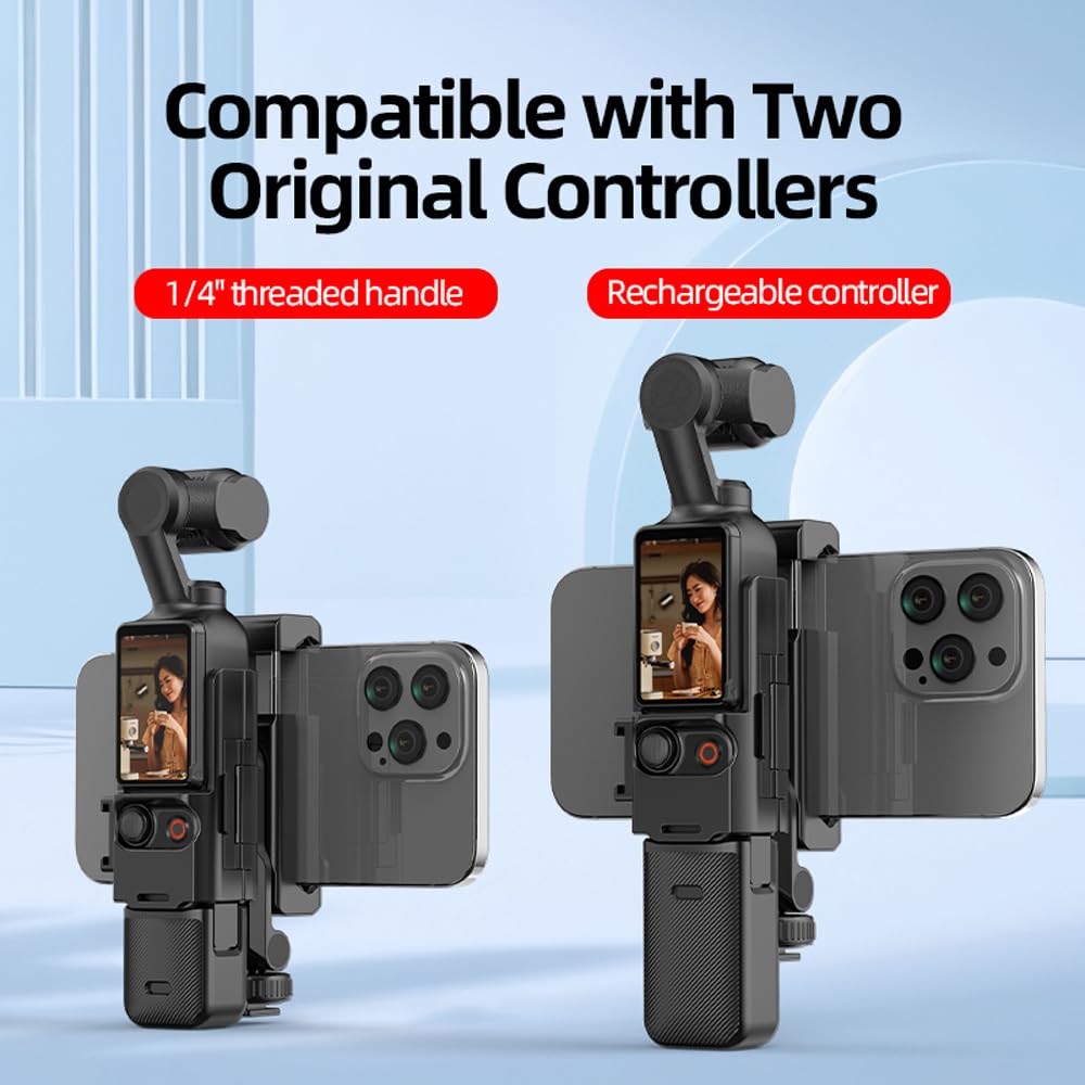 BTG Phone Holder Mount for DJI Pocket 3 - Universal Smartphone Accessory for Vlogging, Travel & Hands-Free Recording