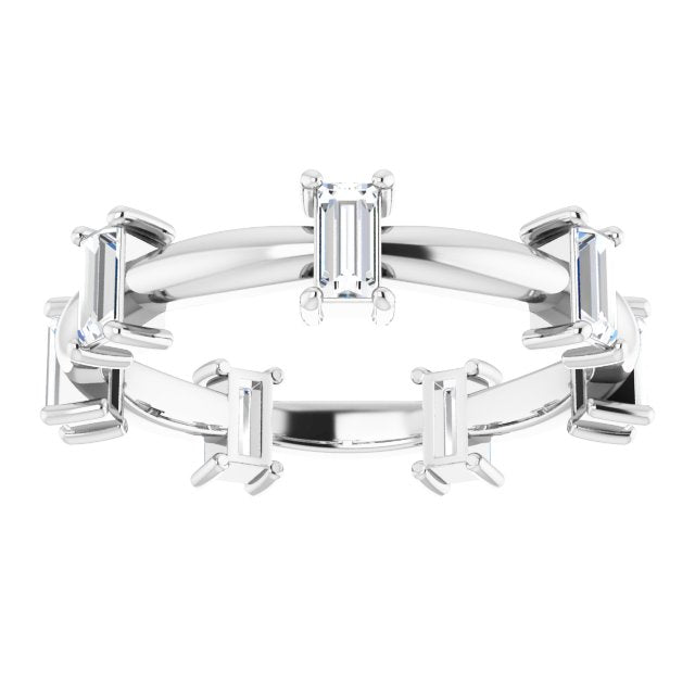 0.98 Carat Prong Set Baguette Diamond Eternity Wedding Band - Perfect for Anniversary Gifts, Bridal Jewelry & Special Occasions