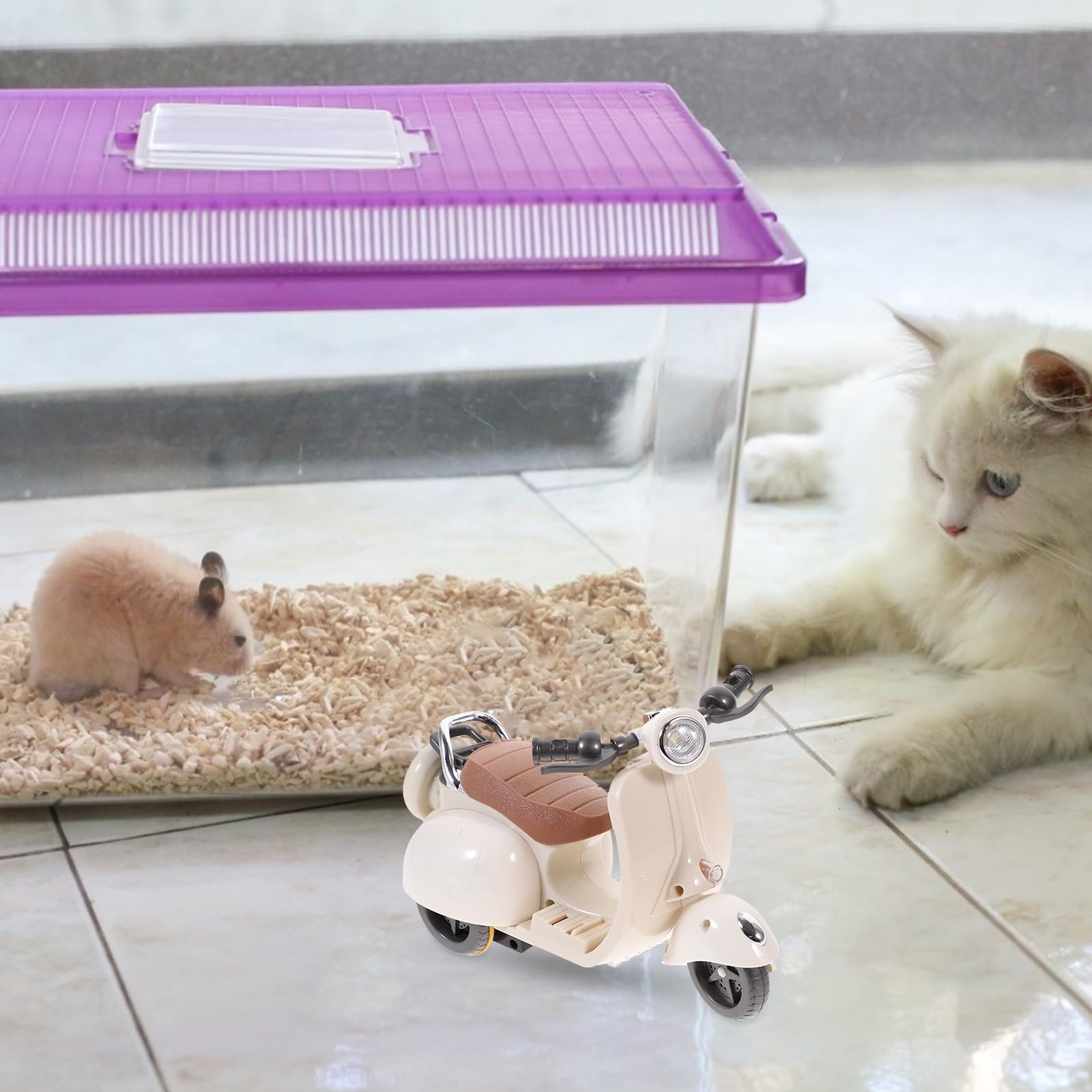 NOLITOY Hamster Motorcycle Toy - Mini Pet Bike for Small Animals Like Guinea Pigs, Chinchillas & Gerbils - Fun Cage Accessories & Decor for Hamster Habitats - Perfect for Playtime & Enrichment Activities