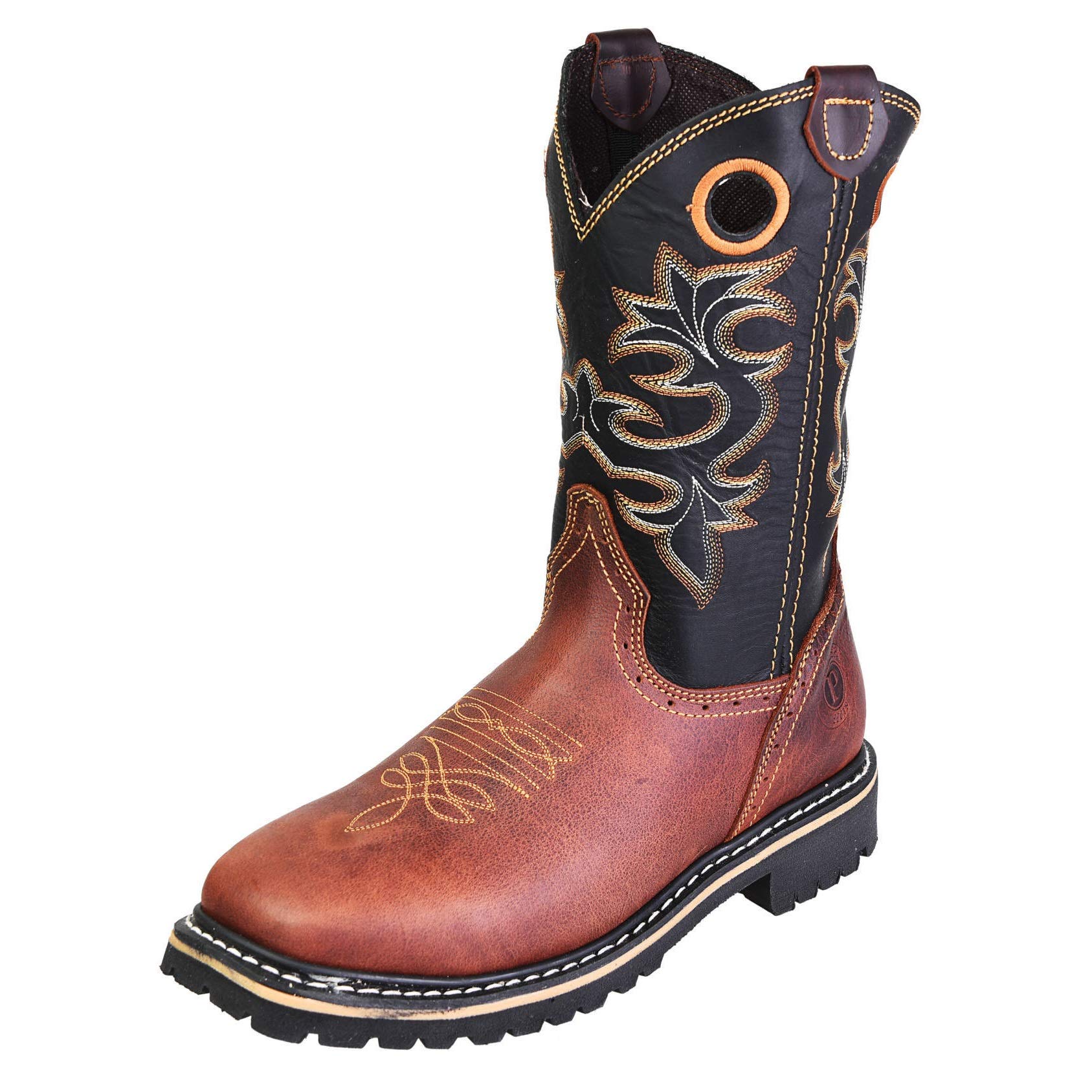 PRADERA Men's Tracker Vintage Safety Toe Work Boots - Steel Toe, Waterproof, Slip Resistant - Perfect for Construction, Warehouse & Outdoor Work