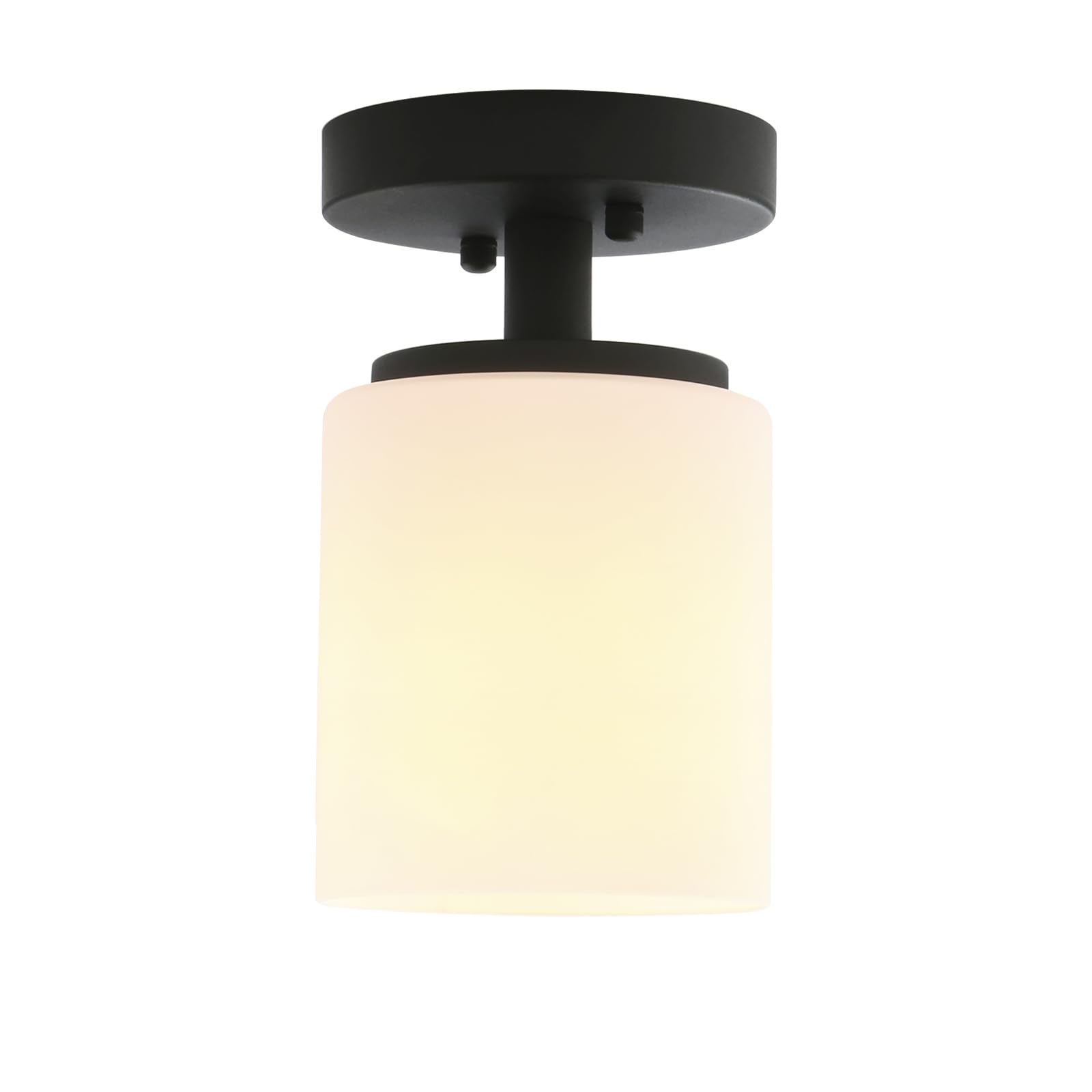 Pathson Milk White Cylinder Flush Mount Lighting & Wall Sconce - Modern Ceiling Light Fixture for Bedroom, Living Room, Hallway, Kitchen - Dimmable LED Lighting for Home Decor