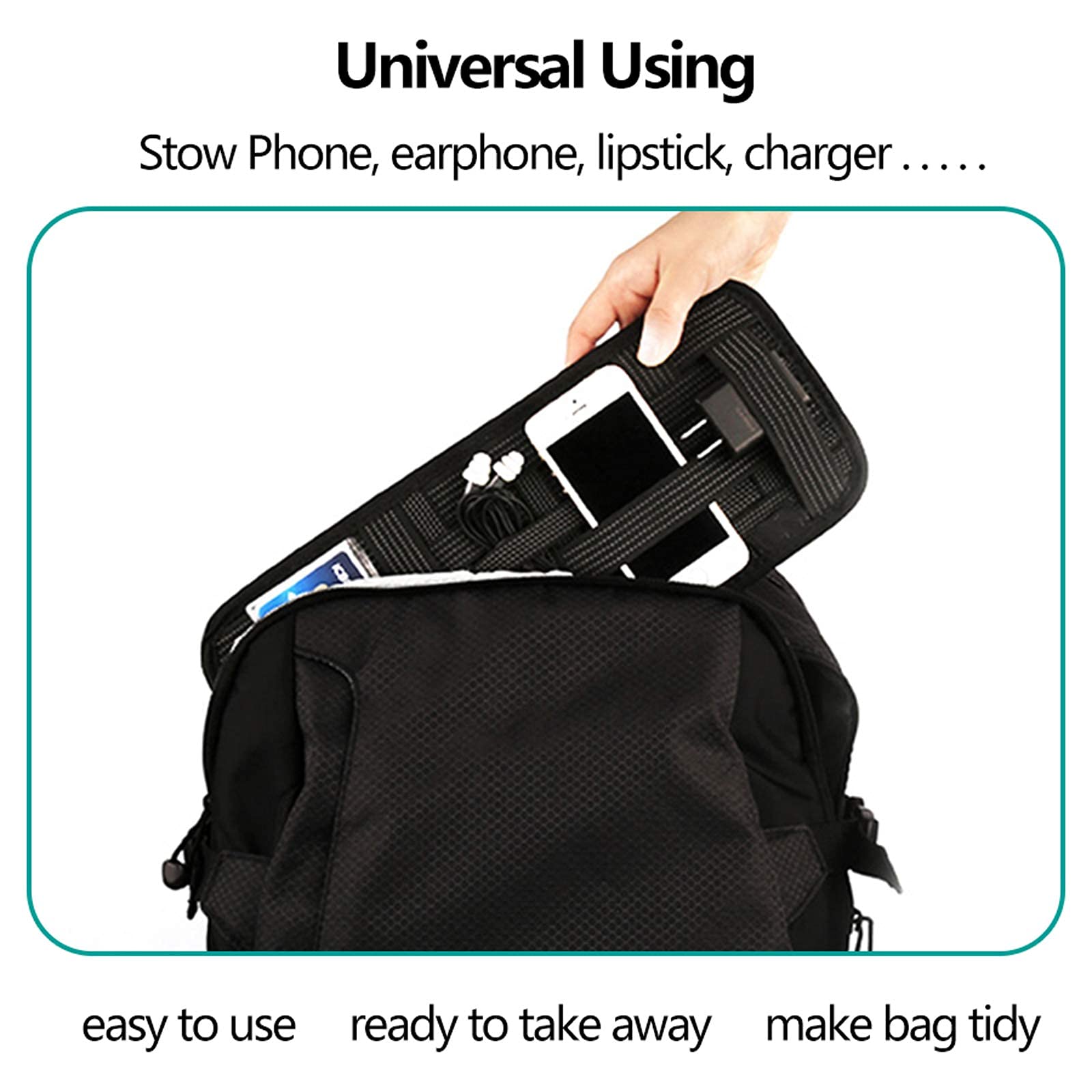 Premium Car Sun Visor Organizer - Anti-Slip Elastic Woven Storage Pouch for Sunglasses, Phones & Small Items | Durable Auto Interior Accessories | Perfect for Road Trips, Commuting & Daily Driving (Black)