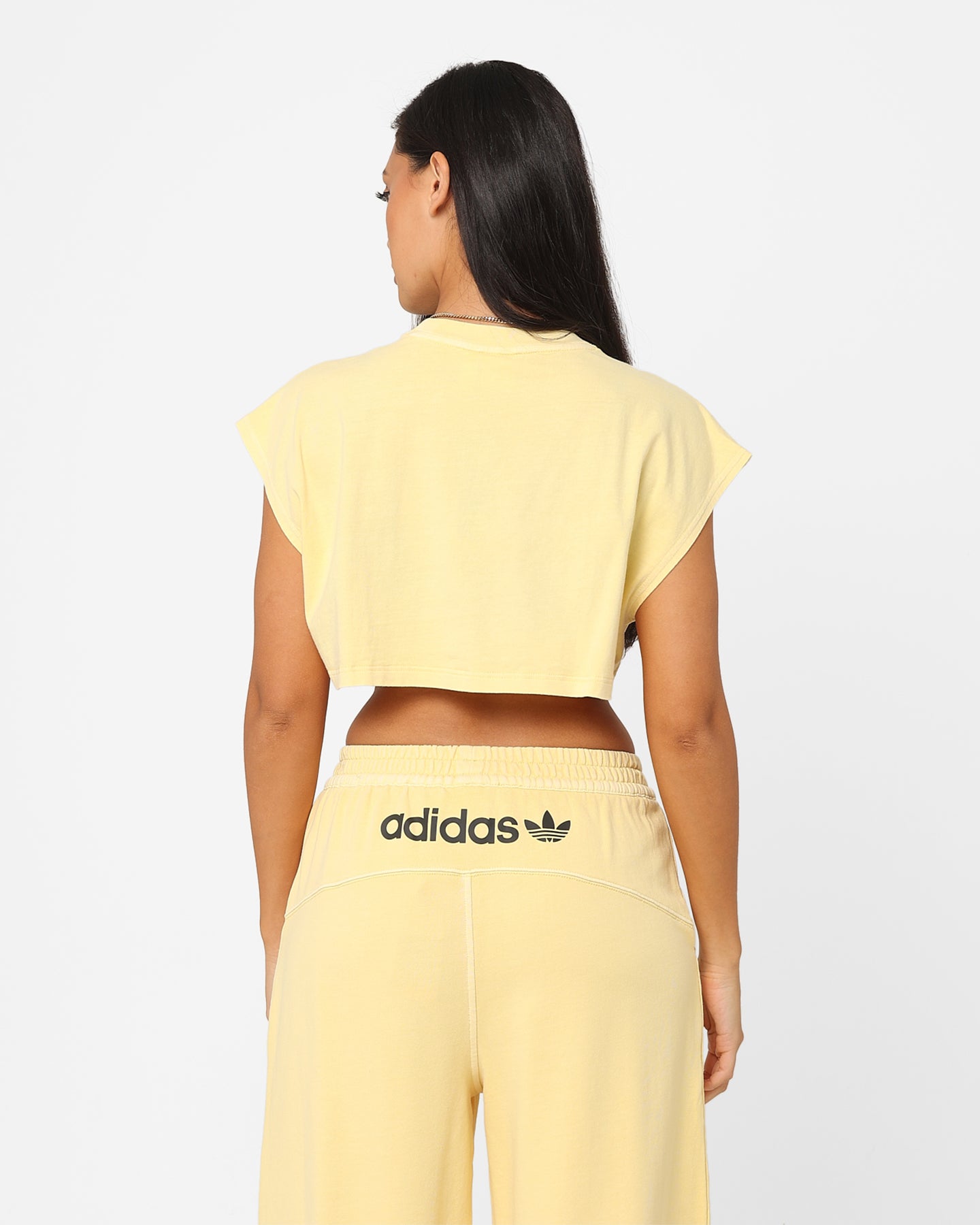Adidas Women's Must Crop T-Shirt - Almost Yellow | Comfortable Athletic Top for Running, Yoga & Casual Wear