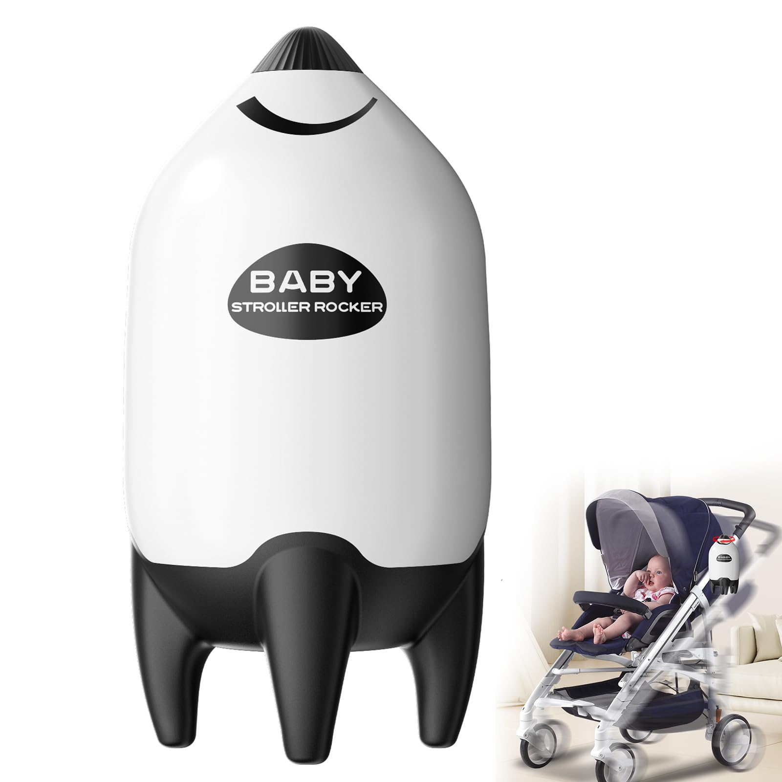 QNHMPW Portable Baby Rocker & Bouncer - Adjustable Speed USB Rechargeable Vibrating Soother for Newborns | Gentle Rocking for Strollers & Prams | Perfect Baby Sleep Aid & Essential Gift for Parents | Ideal for Nursery, Travel & Soothing Fussy Babies
