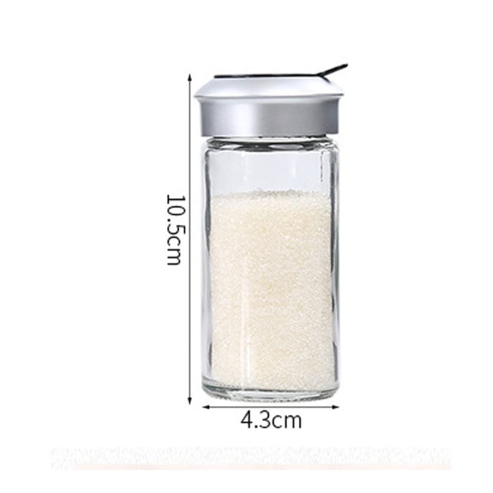 Luxshiny 2-Piece BBQ Grill Salt and Pepper Shaker Set - Rotating Seasoning Cruet Jars for Outdoor Cooking, Camping, and Kitchen Use