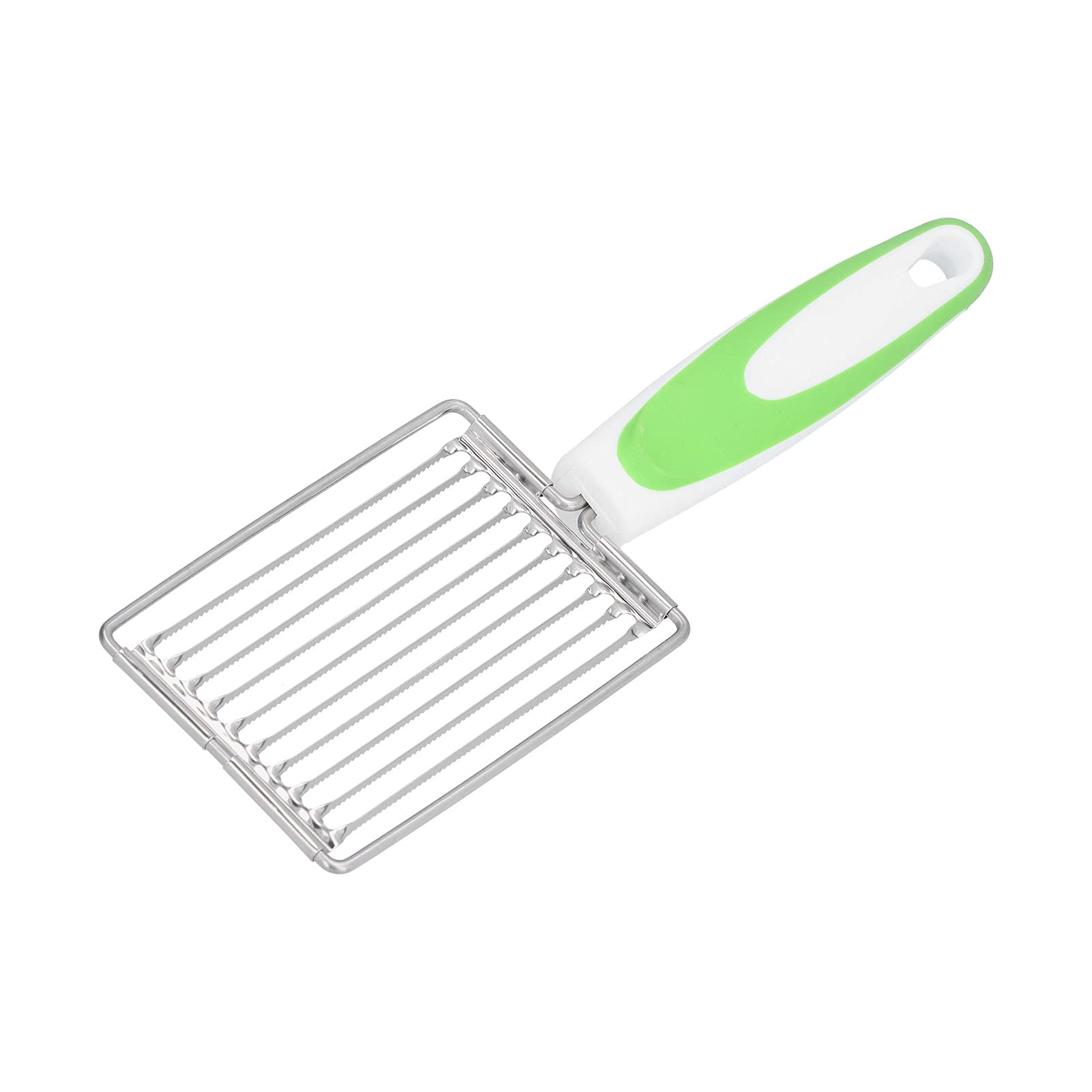 Stainless Steel Meat Slicer & Egg Cutter - 10-Slice Kitchen Tool for Luncheon Meat, Fruit, Ham & Soft Cheese with Non-Slip Handle (Green) - Perfect for Meal Prep, Sandwiches & Charcuterie Boards