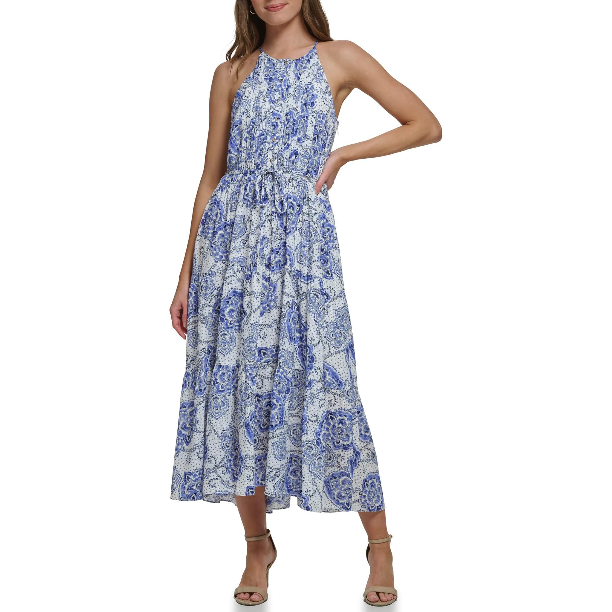 Tommy Hilfiger Women's Gingham Fit & Flare Dress - Casual Summer Flowy A-Line Dress for Brunch, Date Night & Office Wear