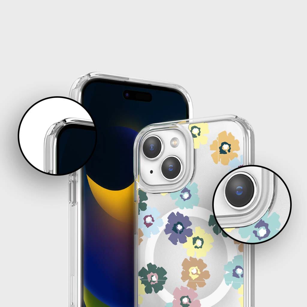 iPhone 16e Clear Protective Case with Posey Floral Design - Slim Fit, Scratch Resistant Cover for Everyday Use, Work & Travel