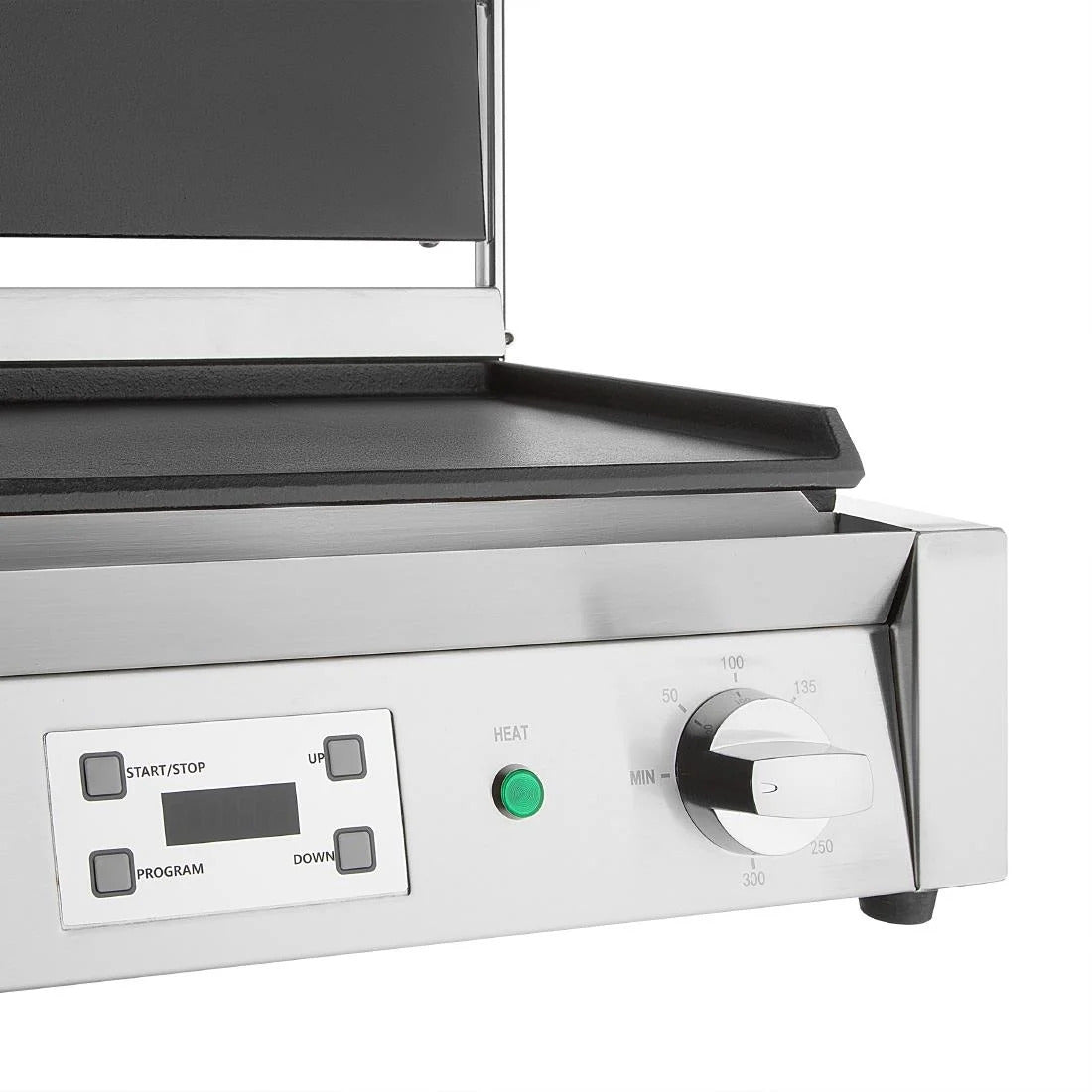 Apuro Double Contact Grill with Timer - Non-Stick Flat Plates for Paninis, Sandwiches & Burgers - Perfect for Home Cooking & Outdoor BBQs