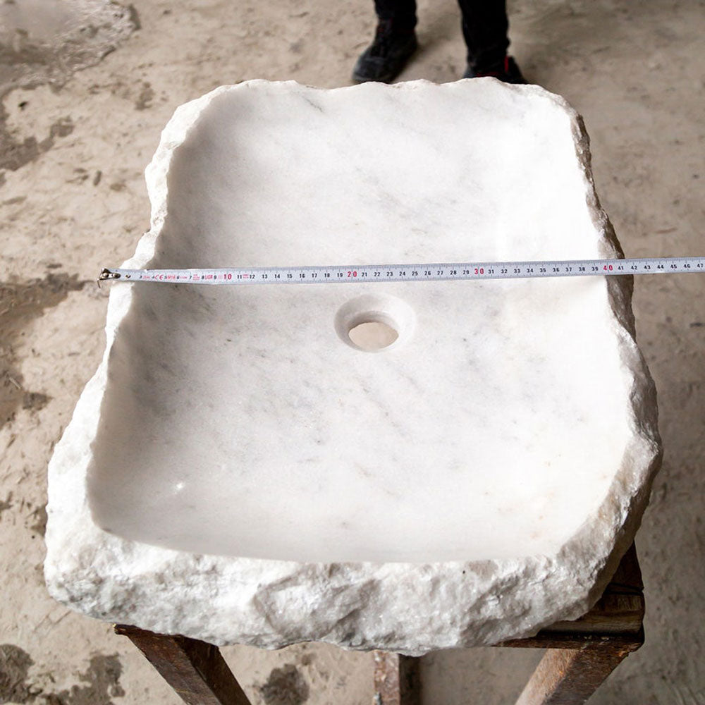 Carrara Marble Rectangular Rustic Natural Stone Bathroom Vanity Top - Perfect for Farmhouse & Modern Bathroom Sinks, Countertops & Home Decor (Model NTRSTC15)