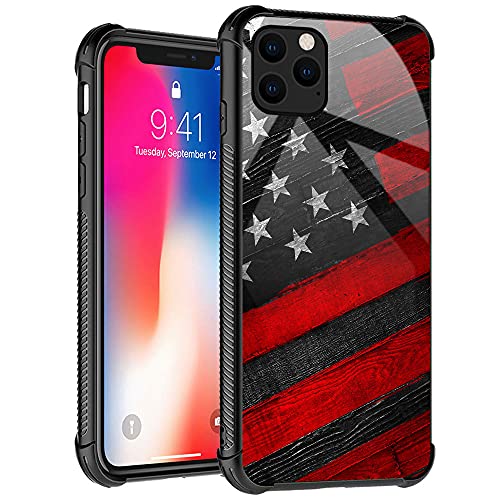 Wood grain American flag