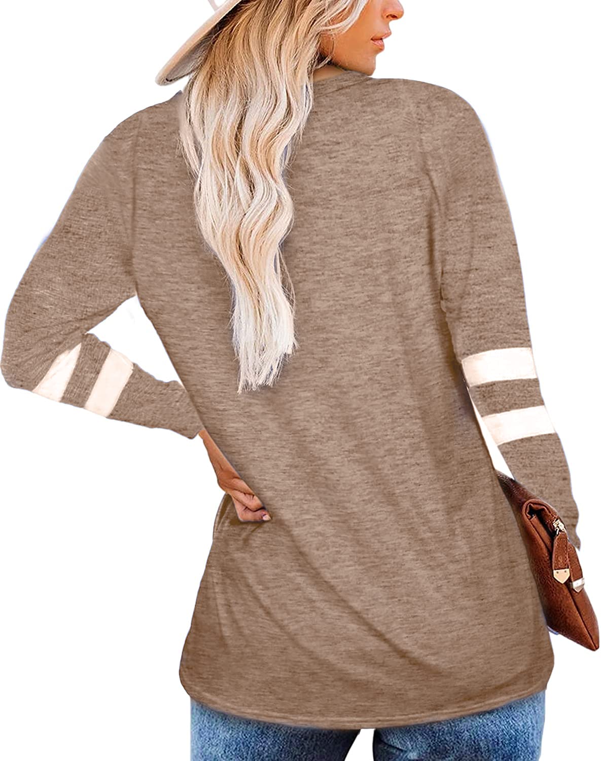 Grace's Secret Women's Long Sleeve V-Neck Casual Tunic Tops - Soft & Comfortable Blouse for Work, Date Night & Everyday Wear