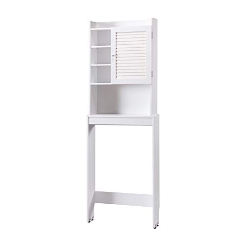 White Bathroom Cabinet Organizer with Shelf - Space-Saving Toilet Paper Storage for Bathroom, Kitchen, or Laundry Room - Perfect for Small Spaces and Home Organization