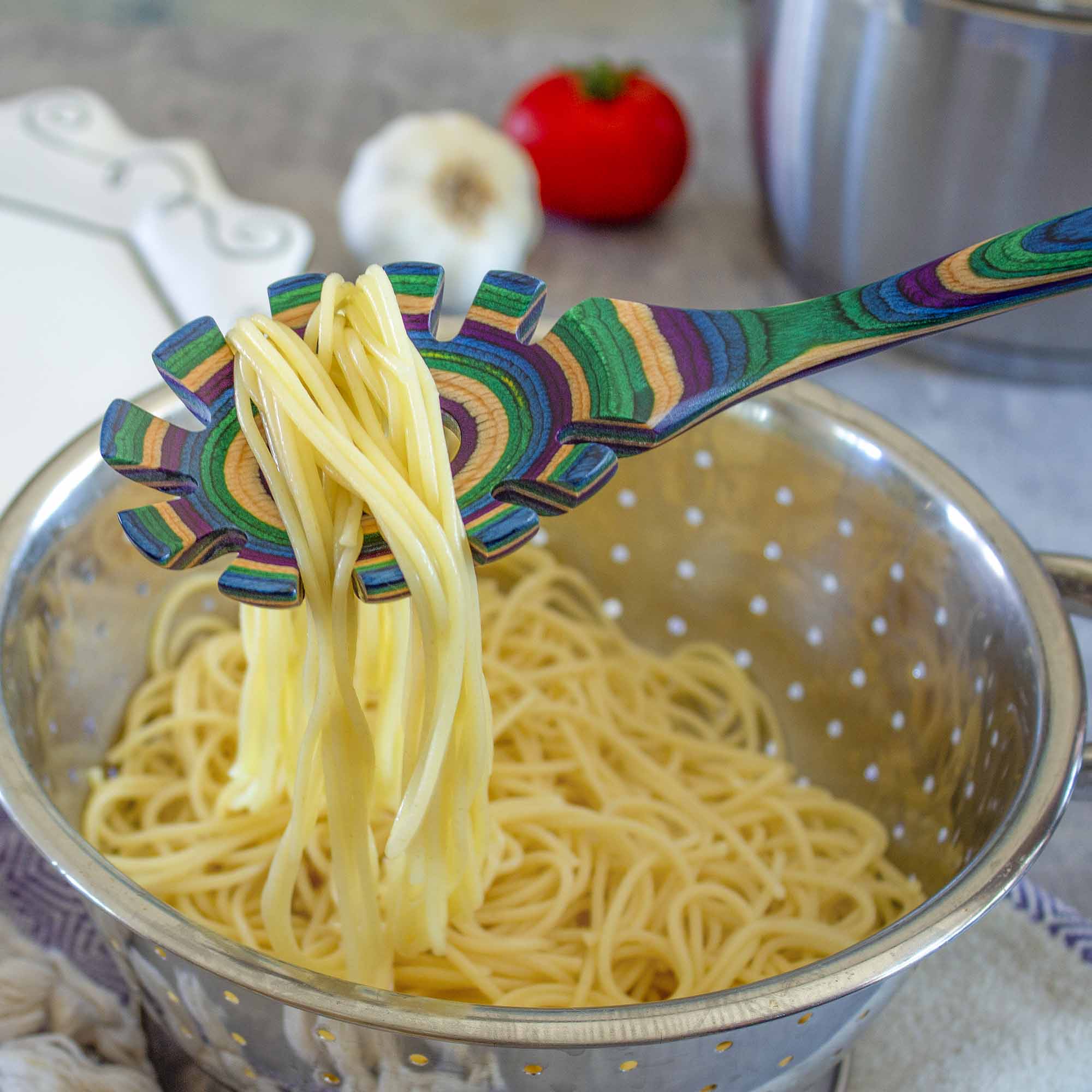Baltique® Mumbai Collection Spaghetti Spoon - 12.5 Inch Stainless Steel Pasta Server - Perfect for Italian Cuisine, Restaurants & Home Cooking