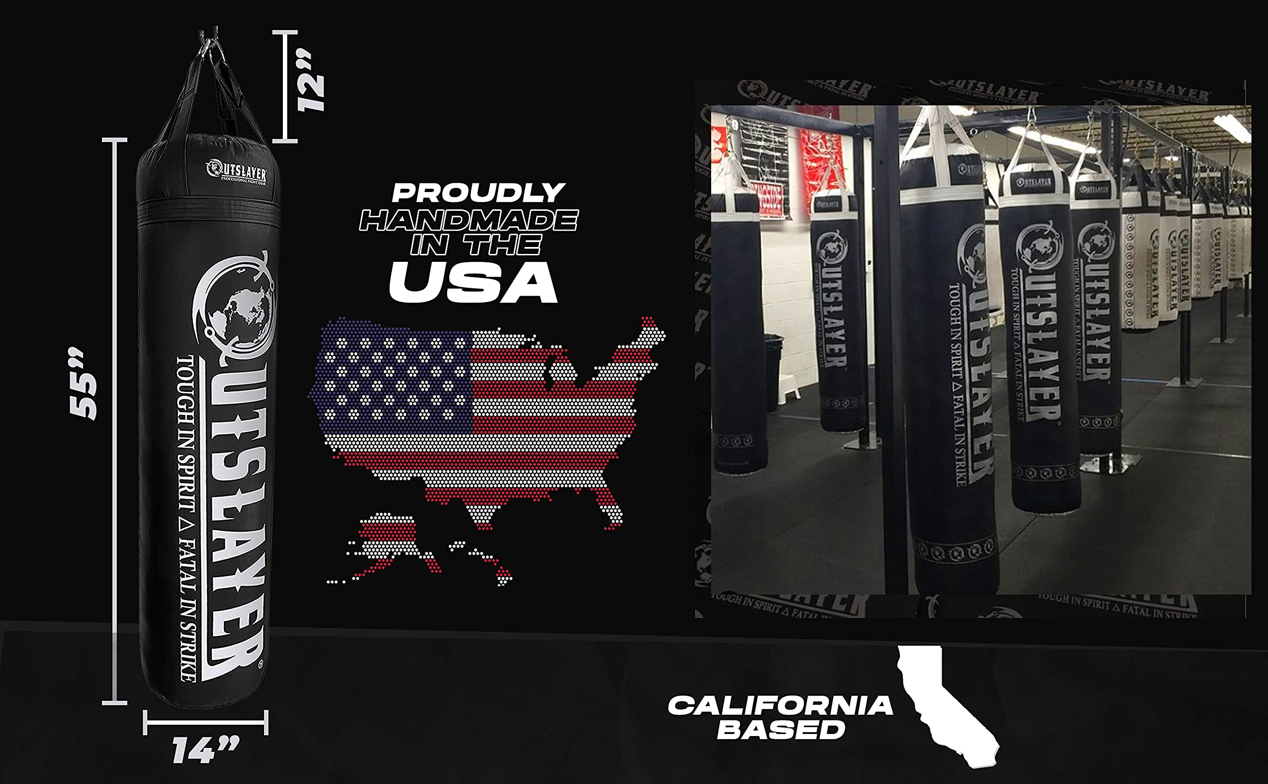 100 lbs Heavy Duty Filled Punching Bag for Boxing, Taekwondo, Kickboxing & MMA Training | Professional Martial Arts Kicking Bag | Made in USA | Perfect for Home Gym, Boxing Club & Martial Arts Studio Workouts