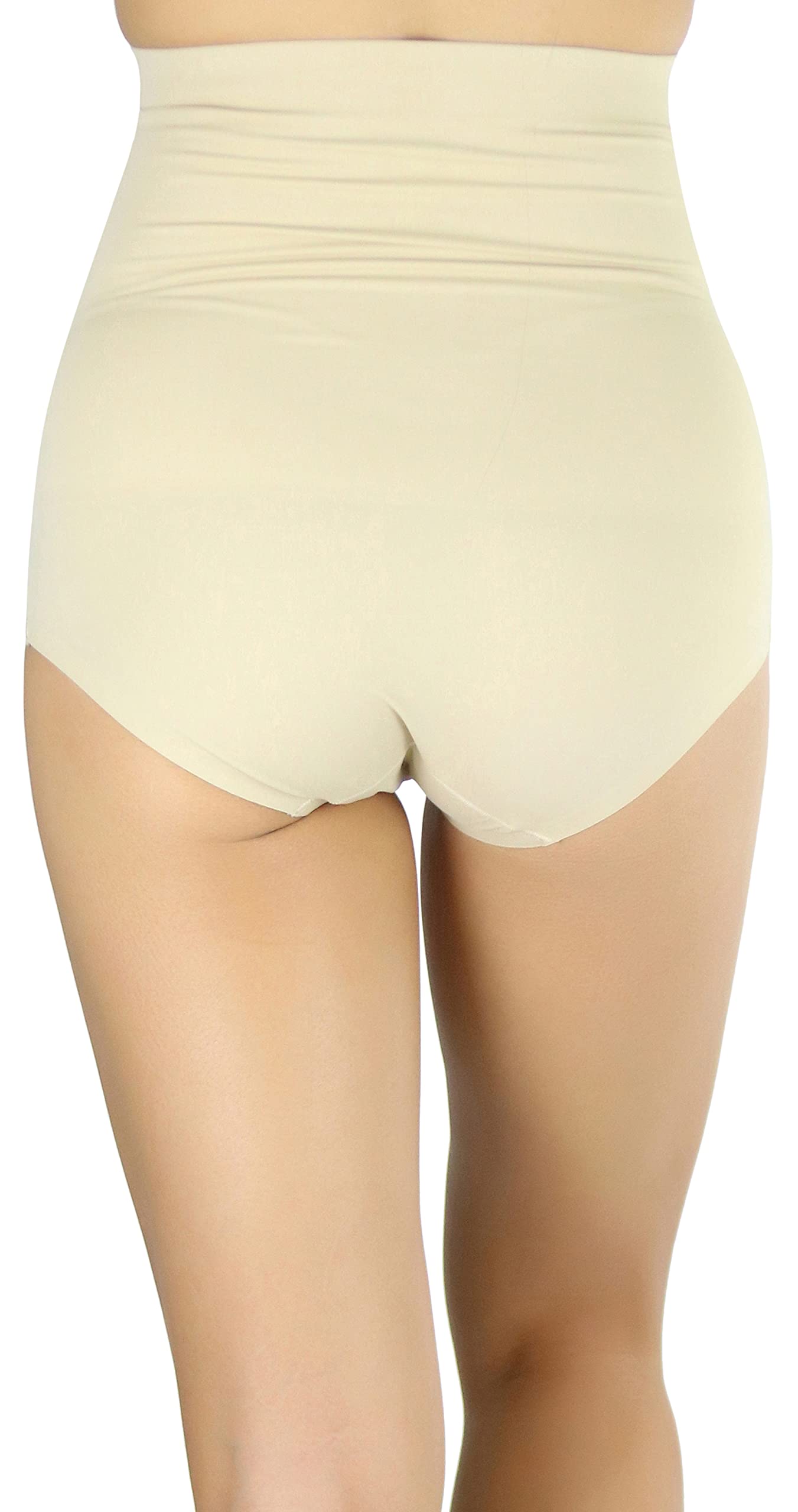 ToBeInStyle Women's 6 Pack High Waisted Tummy Control Underwear - Seamless Microfiber Laser Cut Panties for Everyday Comfort & Shapewear