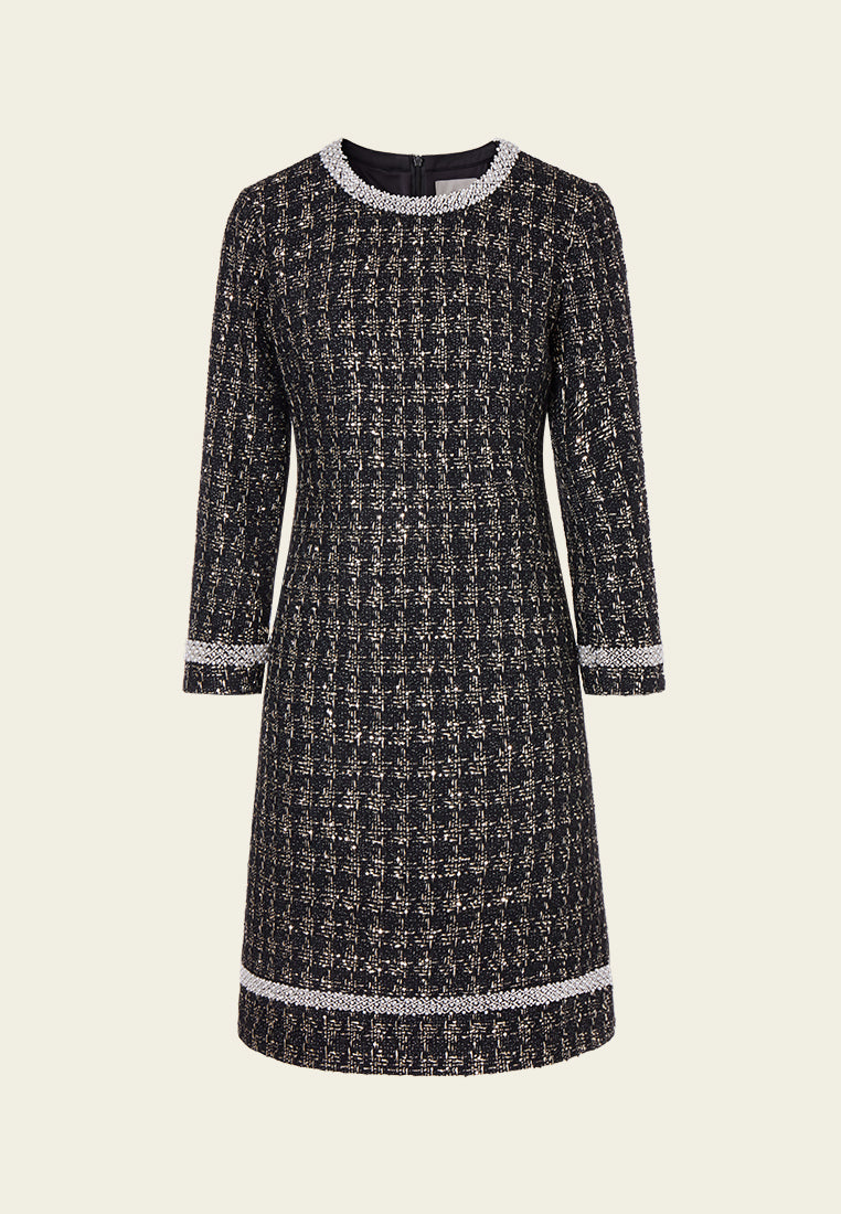Elegant Prestige Tweed Dress for Women | Classic & Stylish Outfit for Office, Cocktail Parties & Special Occasions