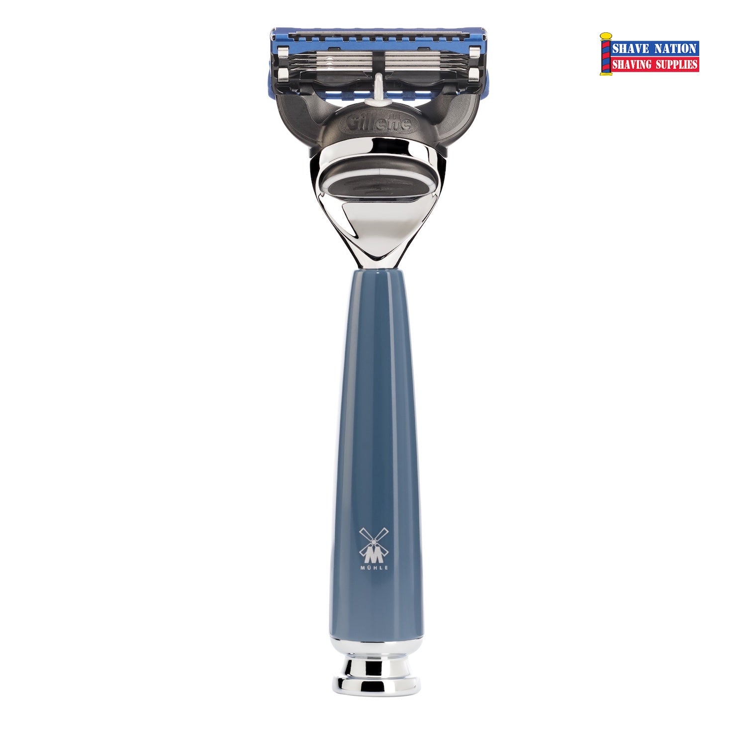 Mühle RYTMO Petrol Blue Fusion Safety Razor for Men - Premium Stainless Steel Shaving Razor with Ergonomic Handle - Perfect for Wet Shaving & Travel Grooming Kit