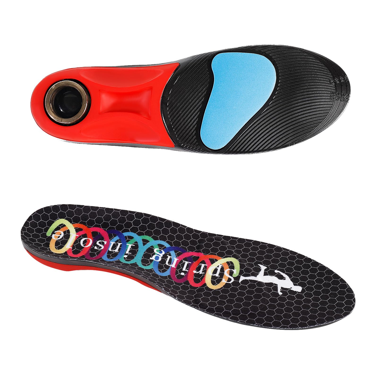 **Plantar Fasciitis Arch Support Insoles for Men & Women – Heavy Duty Orthotic Insoles with Airbag Springs, Supports Over 220 Lbs, High Shock Absorption – Ideal for Work Boots, Running & Standing All Day (Black, Medium)**