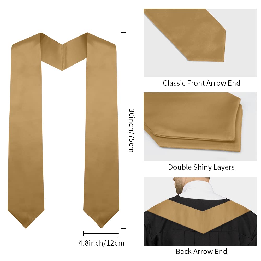 2024 2025 Graduation Stole - Plain Unisex Academic & Choral Sash for Adults - 70 Inch Commencement Accessory for College & High School Ceremonies