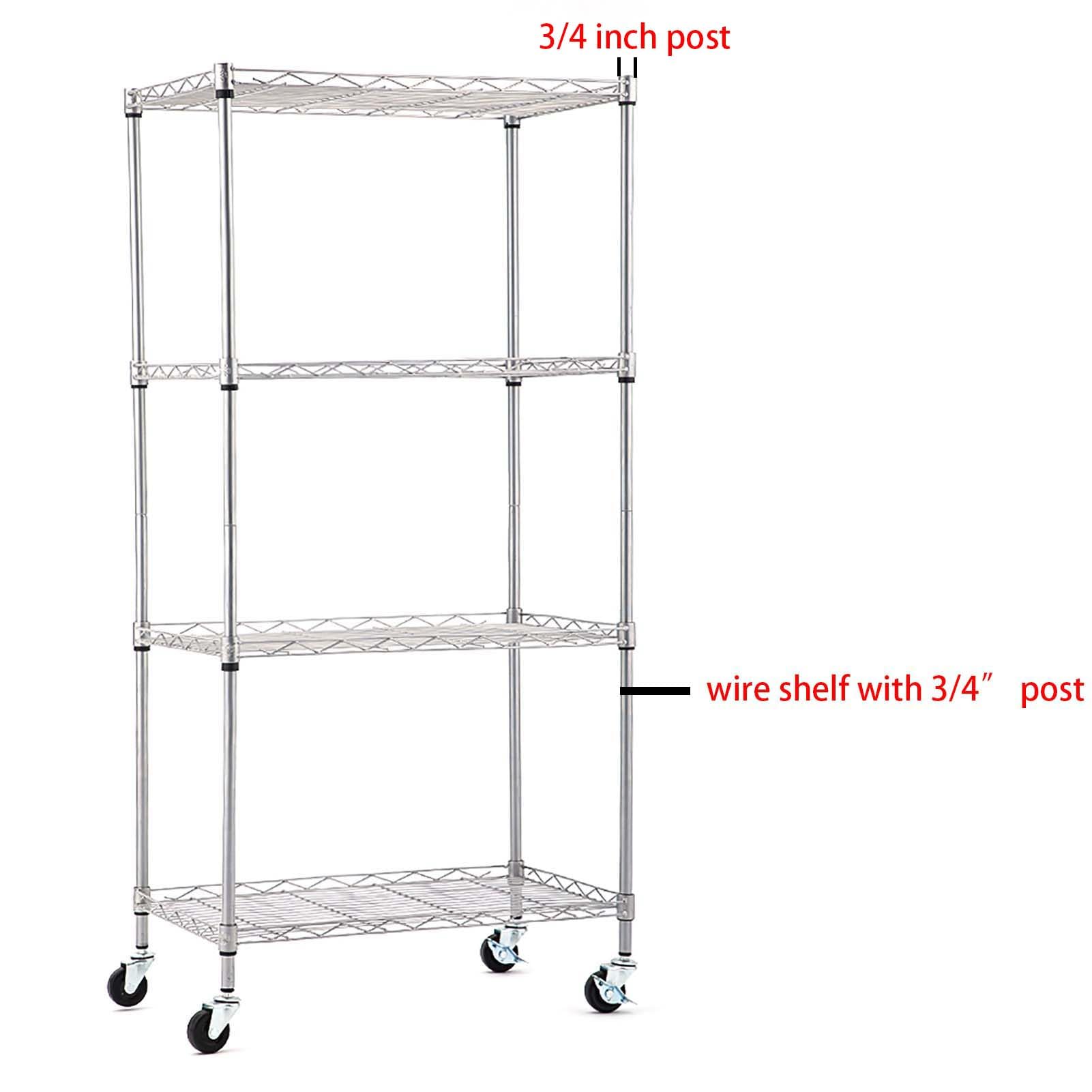Heavy Duty Caster Wheels for Wire Shelving - 0.75