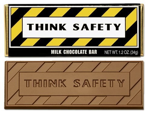 Think Safety Chocolate Bars - 50 Pack of Custom Engraved Candy with Matching Wrappers | Corporate Gifts, Employee Appreciation, Promotional Events