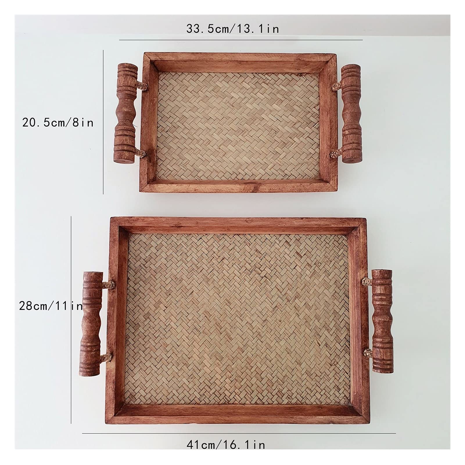 Wooden Decorative Serving Tray - Portable Snack & Cake Tray for Home, Restaurant, and Tea Service - Small Size - Perfect for Breakfast in Bed, Afternoon Tea, and Party Appetizers