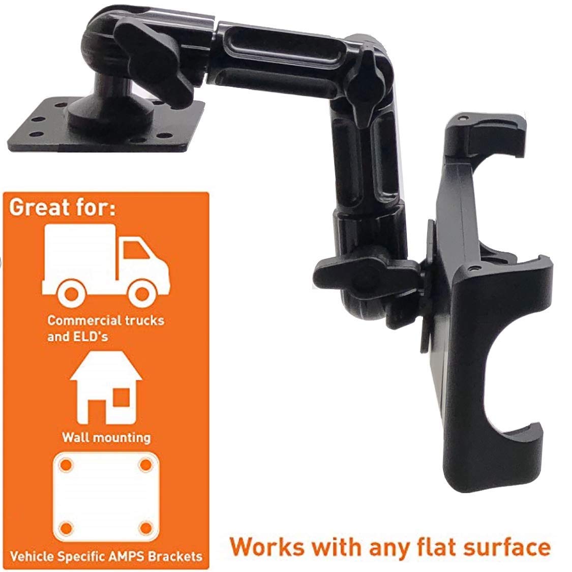Universal ELD Drill Base - Heavy Duty Alloy Metal Mount Holder for Tablets & Smartphones (All Generations) | Durable Industrial Stand for Trucking, Construction & Workshop Use